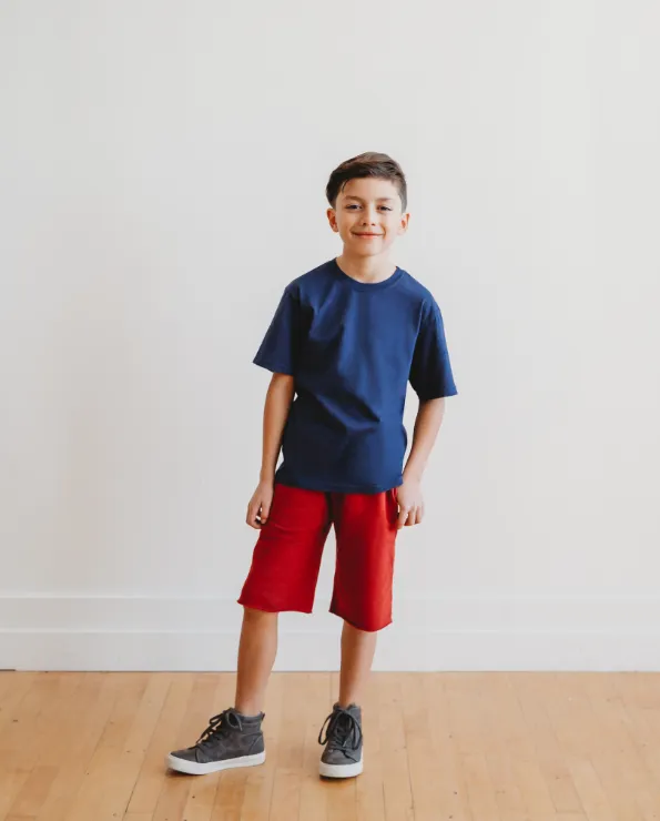 Boys Soft Cotton Jersey Short Sleeve Crew Tee | Charcoal