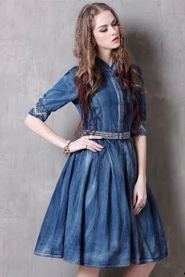 Button Down Denim Dress