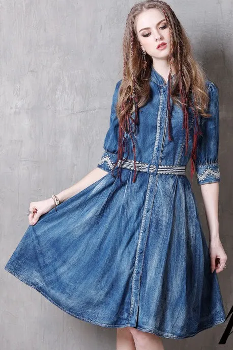 Button Down Denim Dress