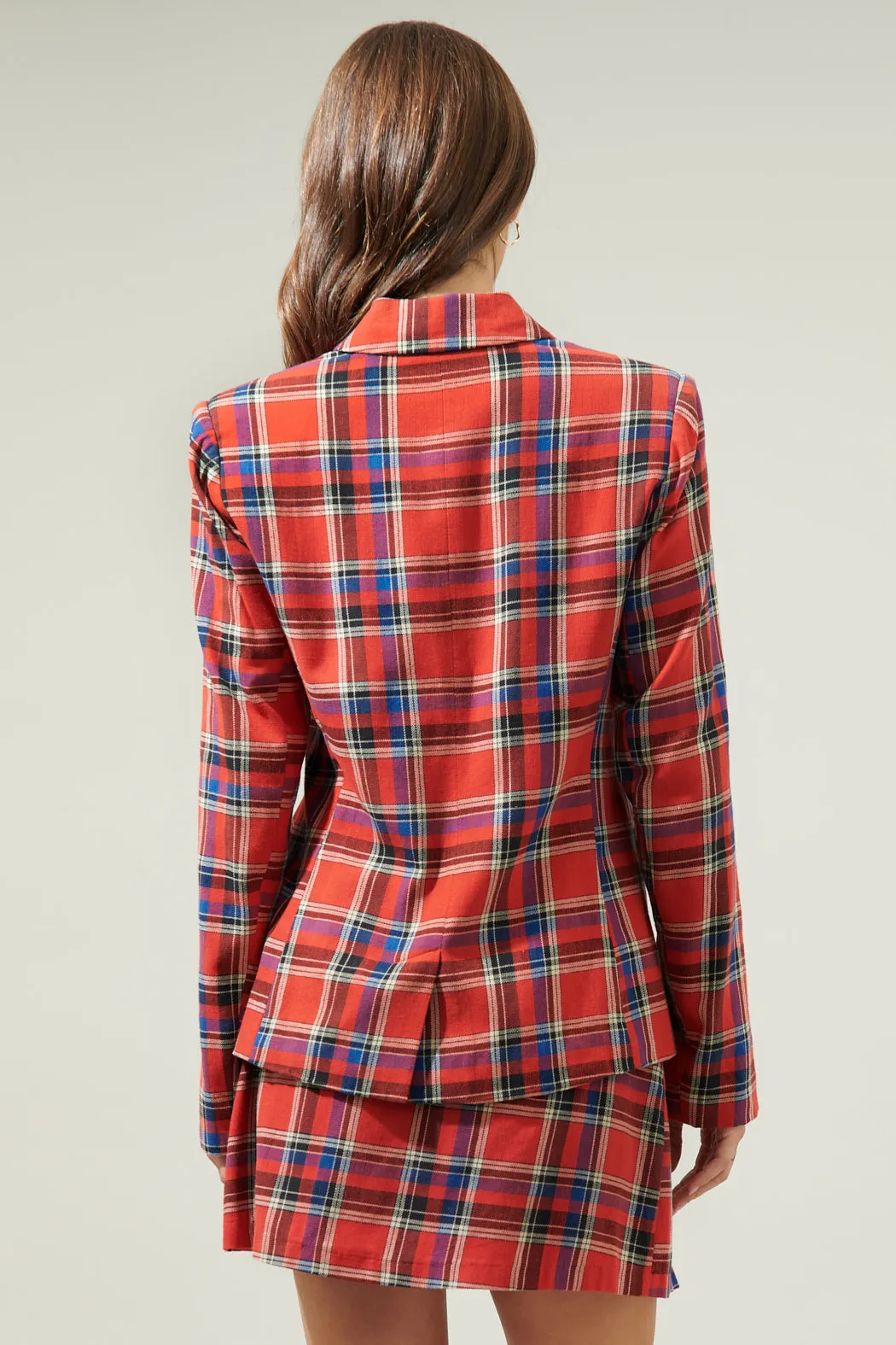 Calera Collared Fitted Plaid Blazer