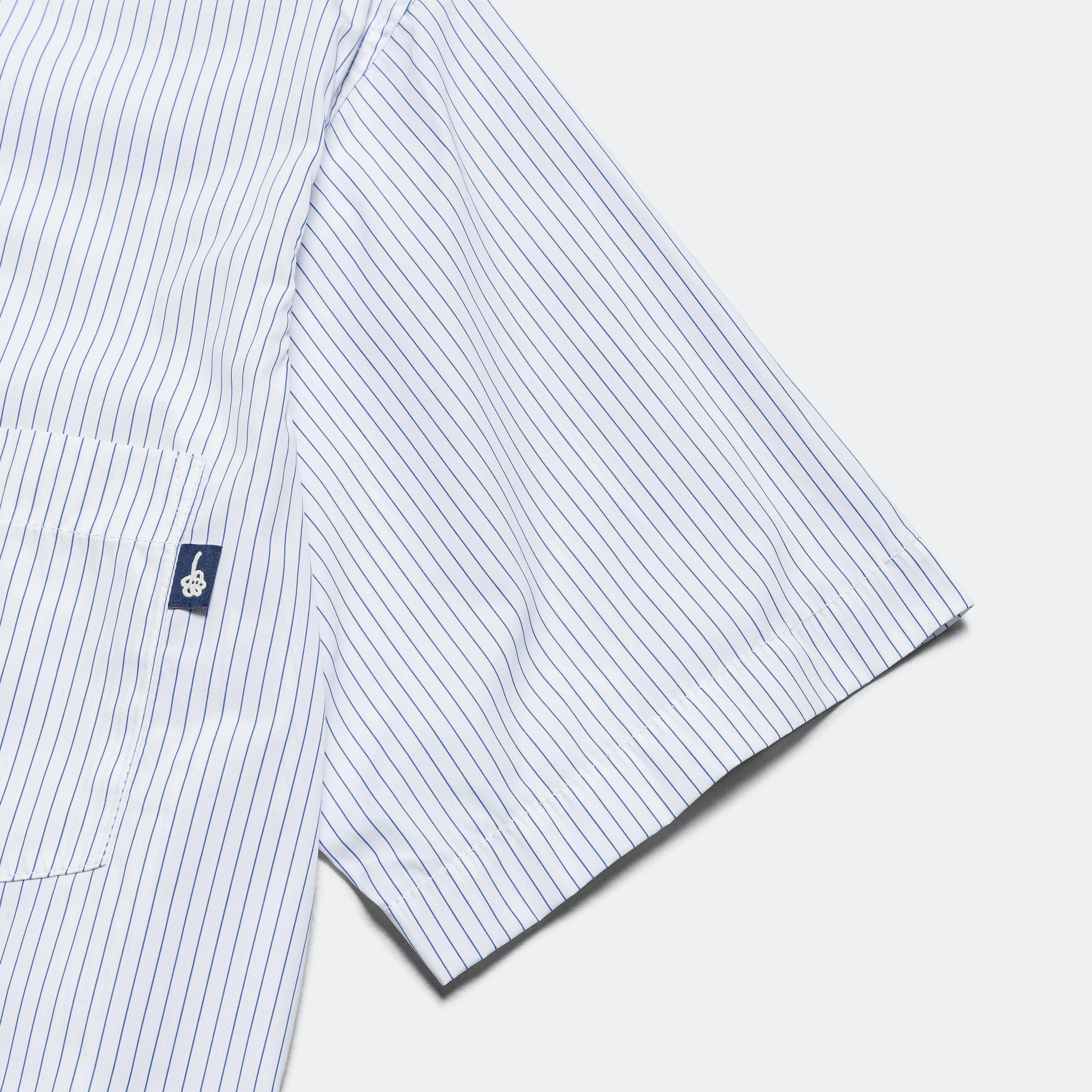 Camp Shirt Embroidered Stripe - Blue/White