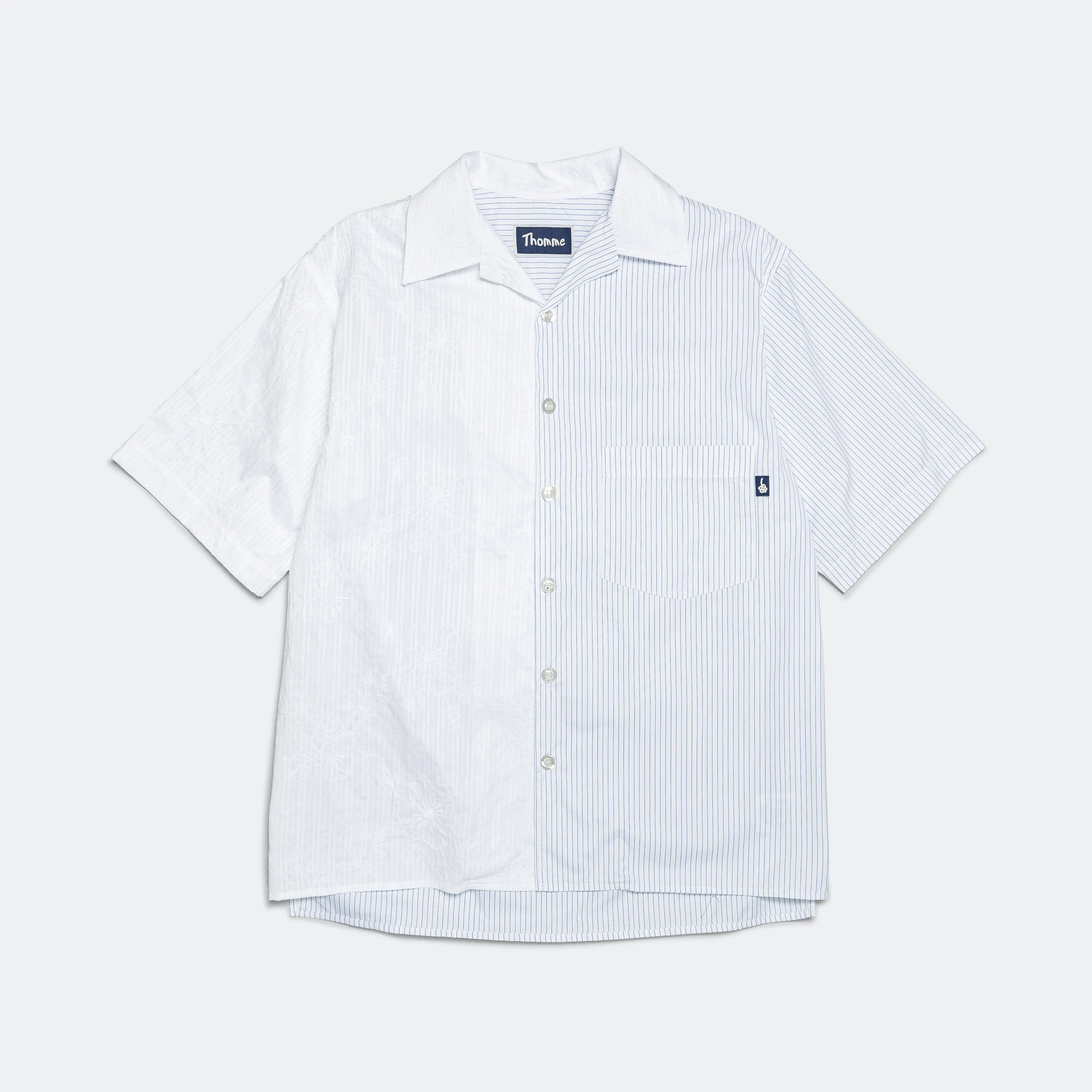 Camp Shirt Embroidered Stripe - Blue/White