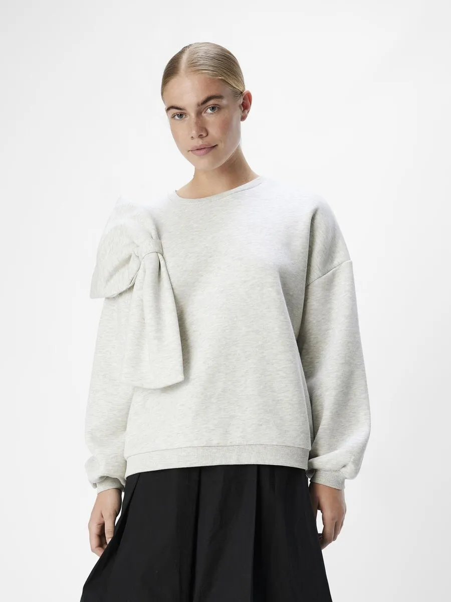 Caro Bow Sweatshirt (Light Grey/ Melange)