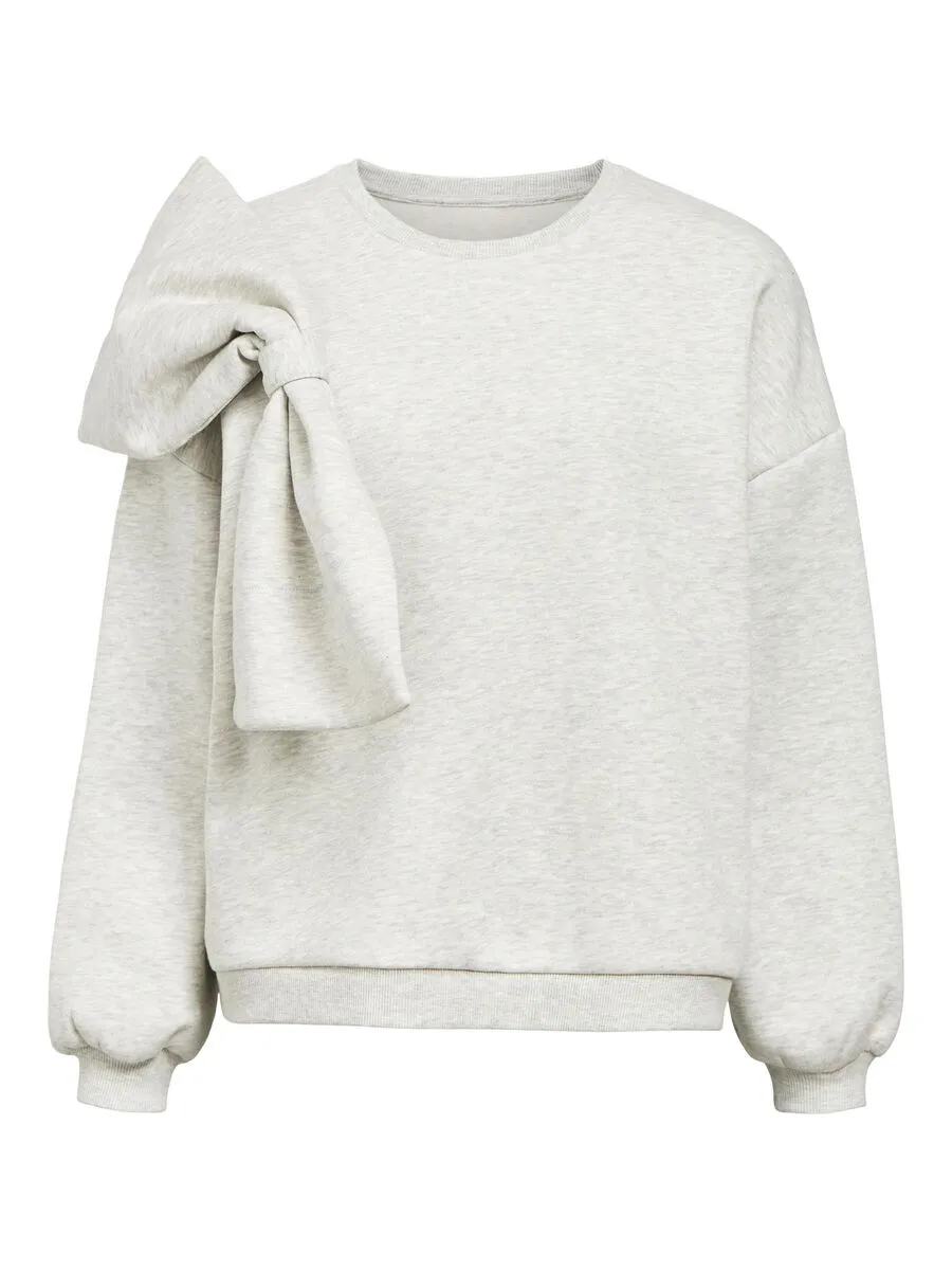 Caro Bow Sweatshirt (Light Grey/ Melange)