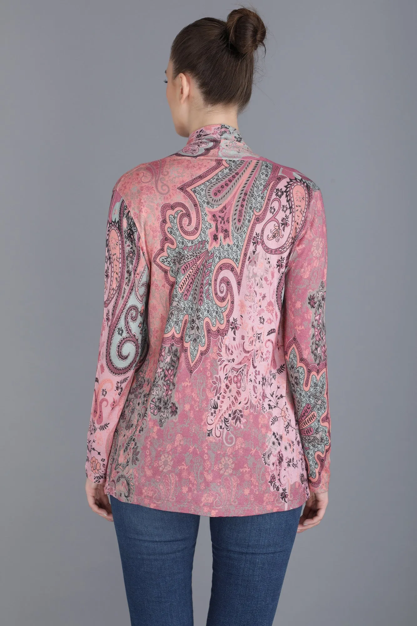 Cashmere Paisley Pattern Twin Set in Pink