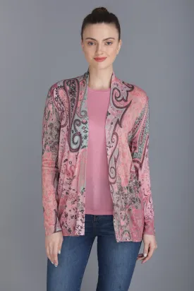 Cashmere Paisley Pattern Twin Set in Pink