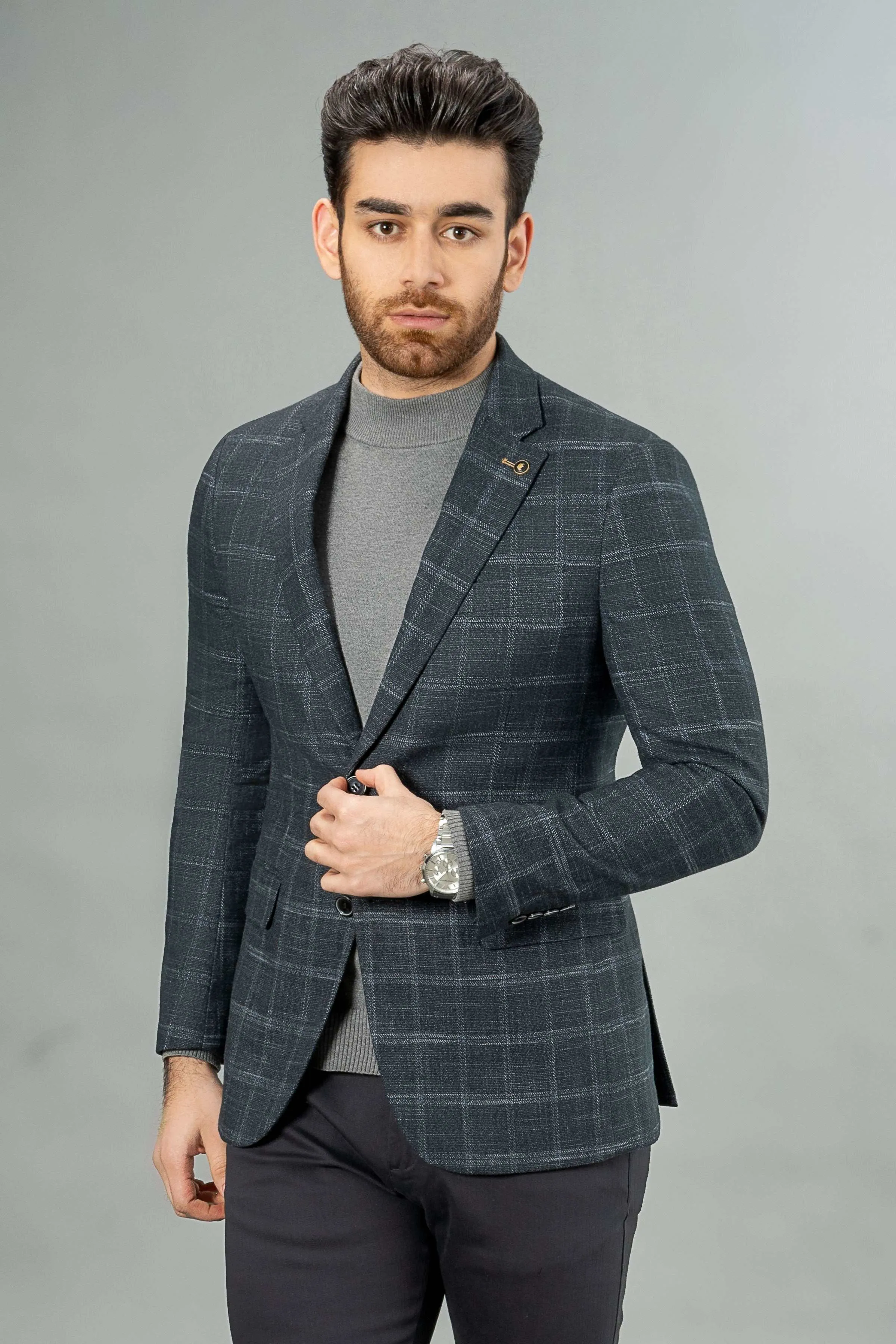 CASUAL COAT GREY CHECK