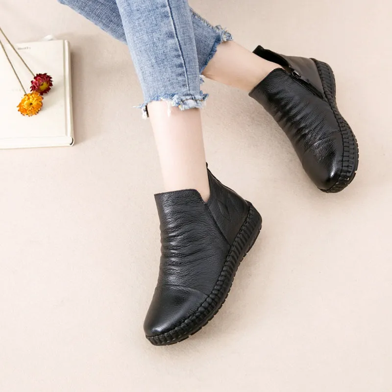 Casual Leather Women Retro Shoes 35-42.