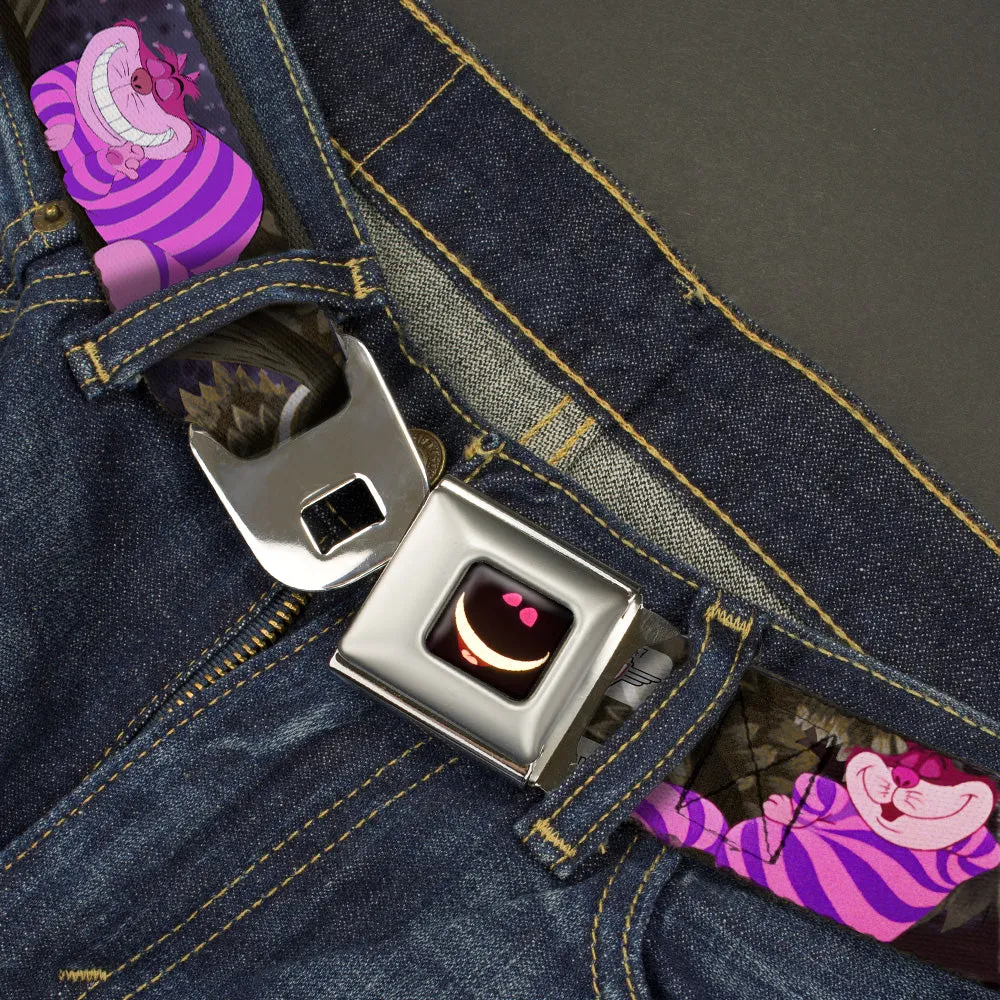 Cheshire Cat Eyes Smile Full Color Seatbelt Belt - Cheshire Cat Tree Poses Webbing by Buckle-Down