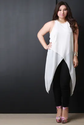 Chiffon Round Neck Sleeveless Top