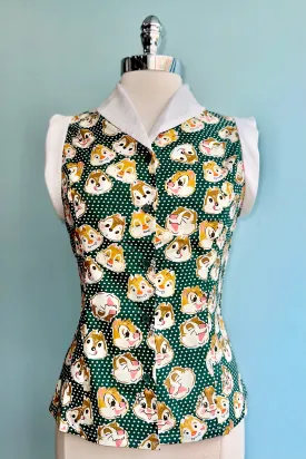 Chipmunks Button Down Top by Tulip B.