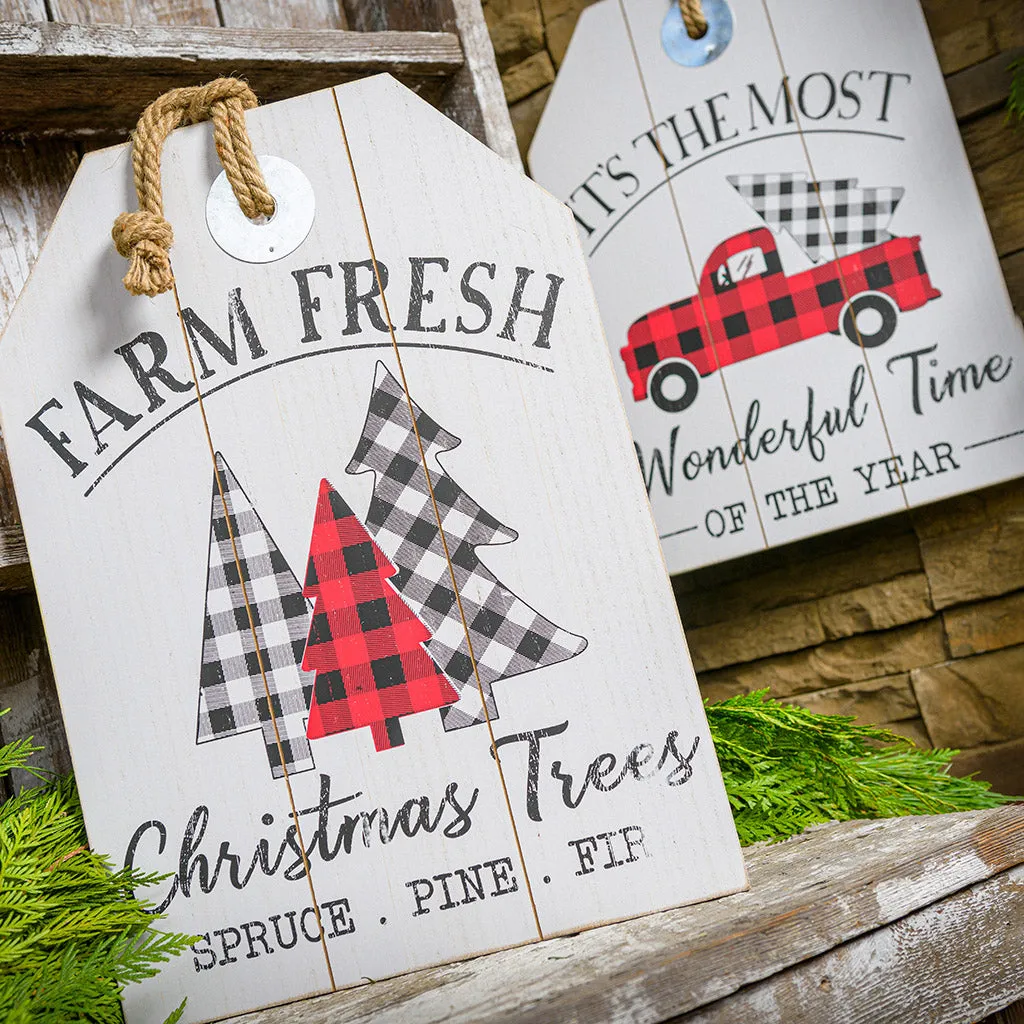 Christmas on the Farm Set of 2 Signs