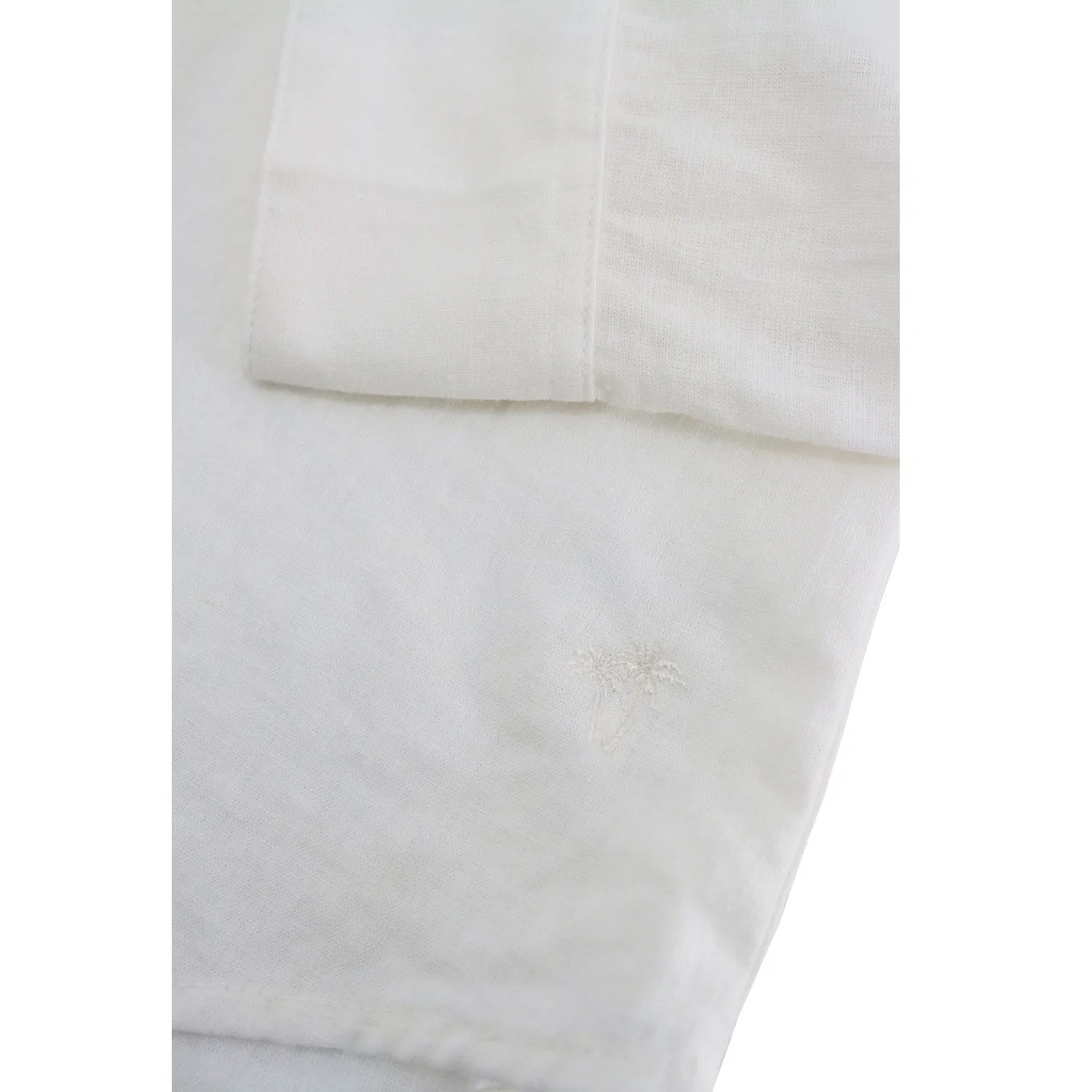 Classic Fit Linen Button-Down Shirts - White