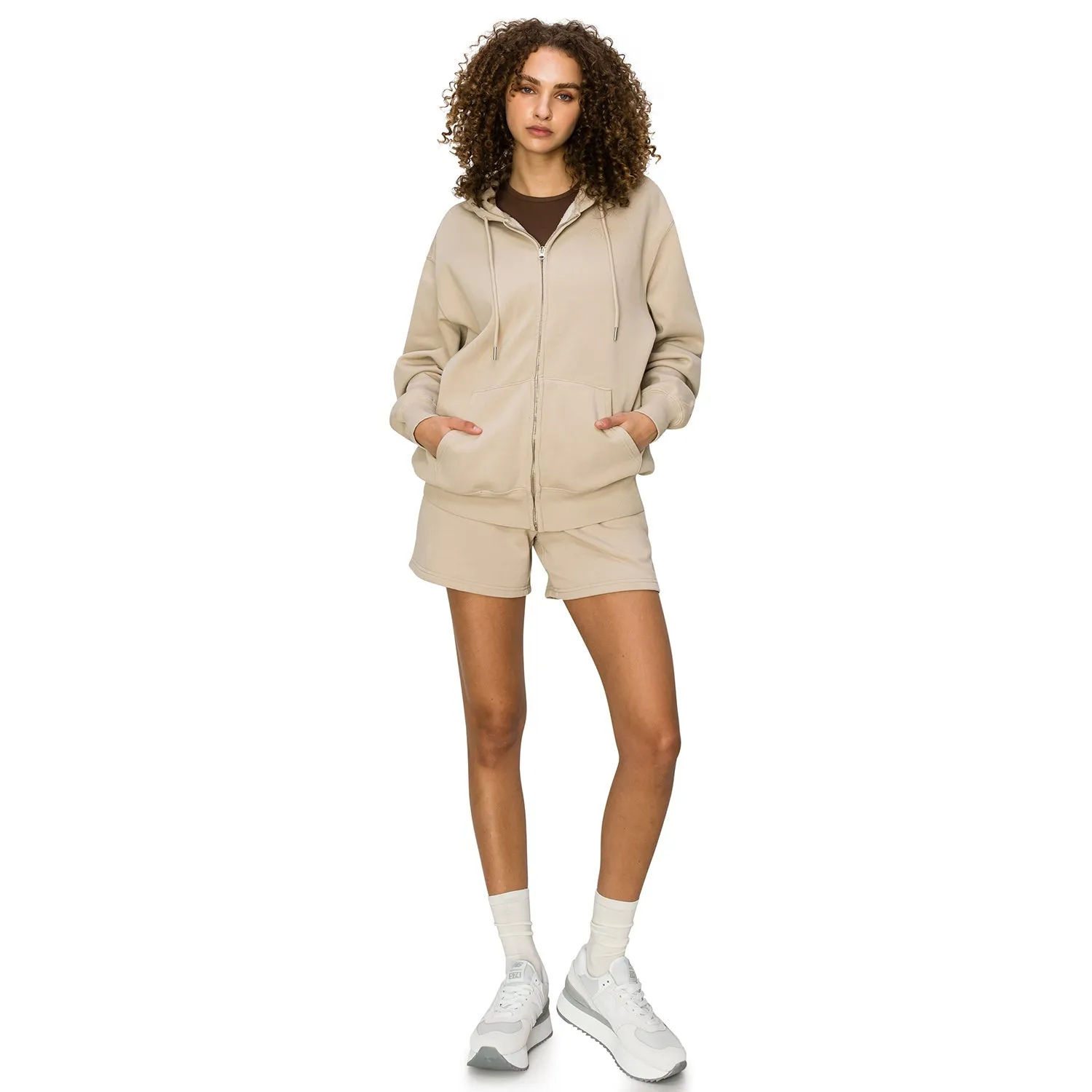 Cloud Fleece Zip Up Hoodie - Olive Beige