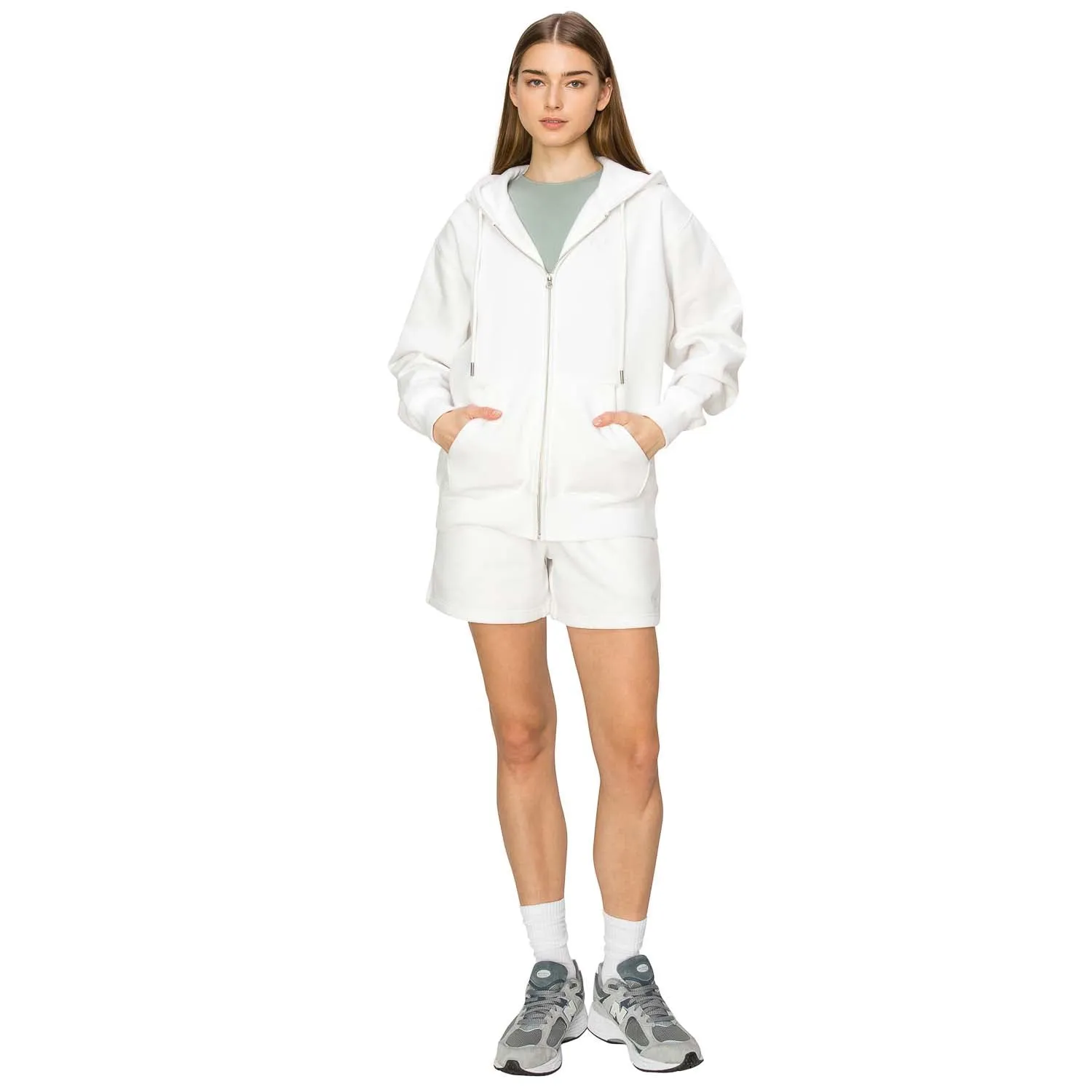 Cloud Fleece Zip Up Hoodie - White