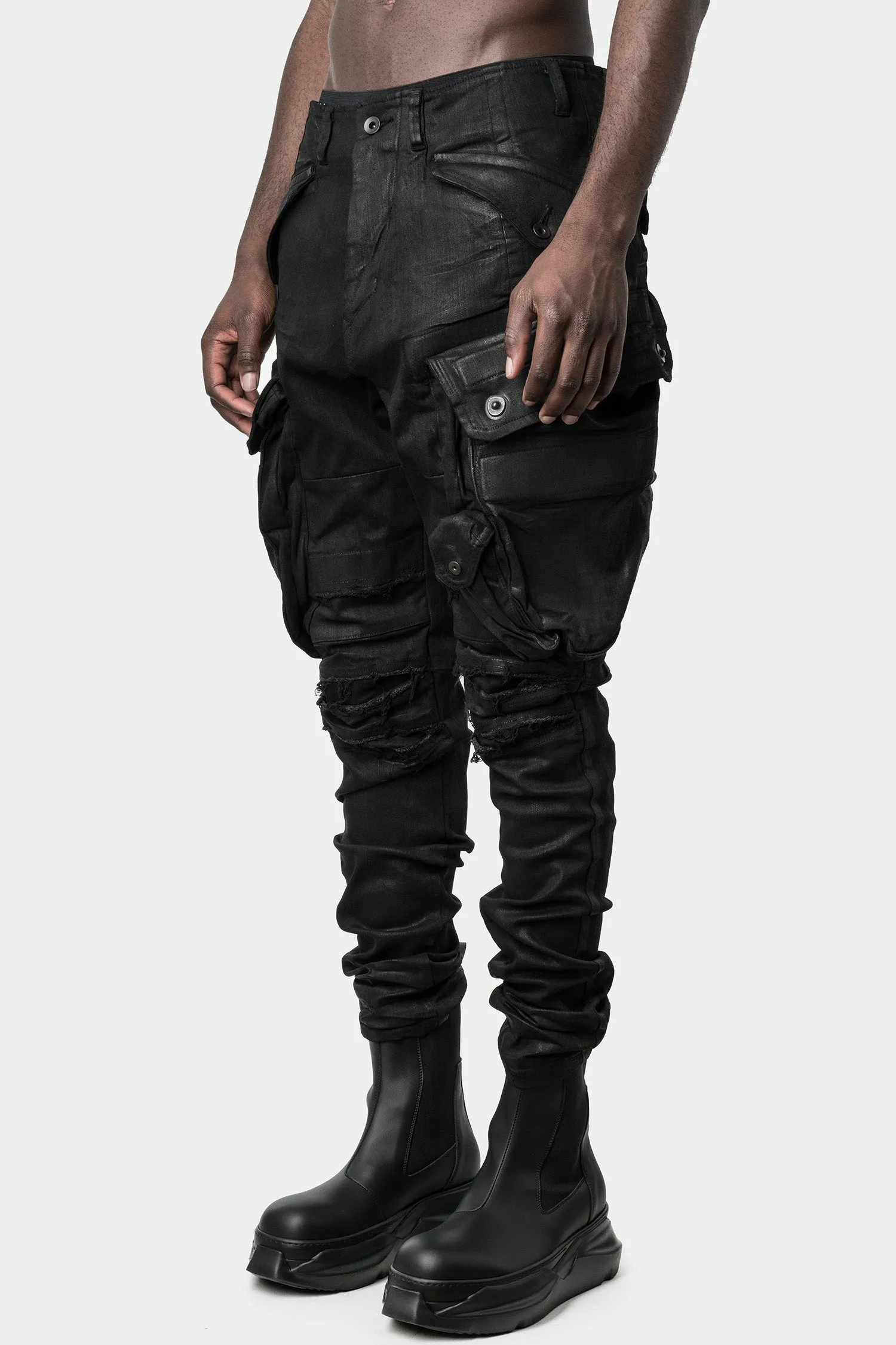 Coated cargo pants