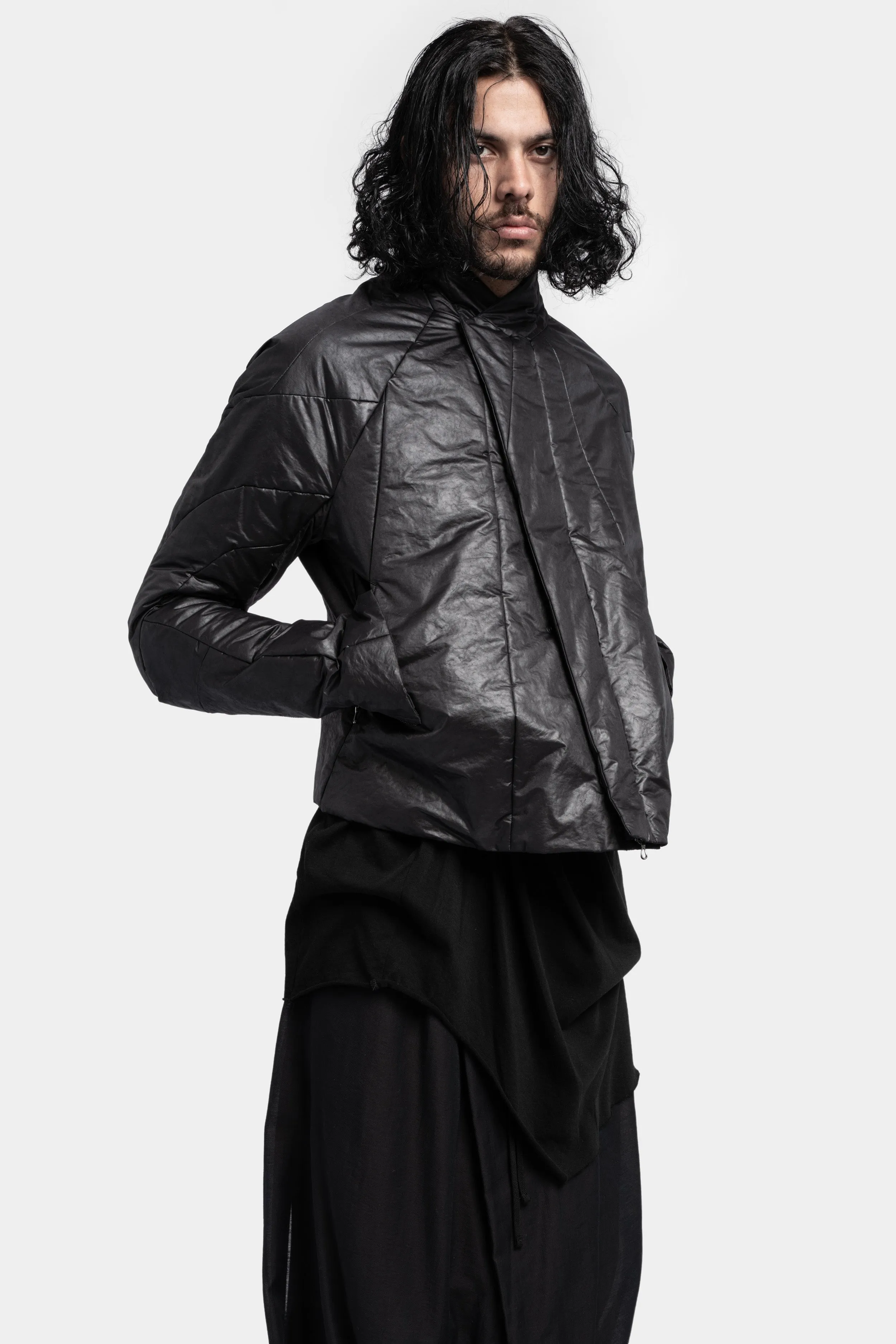 Coated Panel Zip Jacket