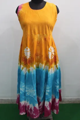 Cotton Tie-Dye Maxi Dress Boho Hippie Clothes Beach Summer Dress for Women