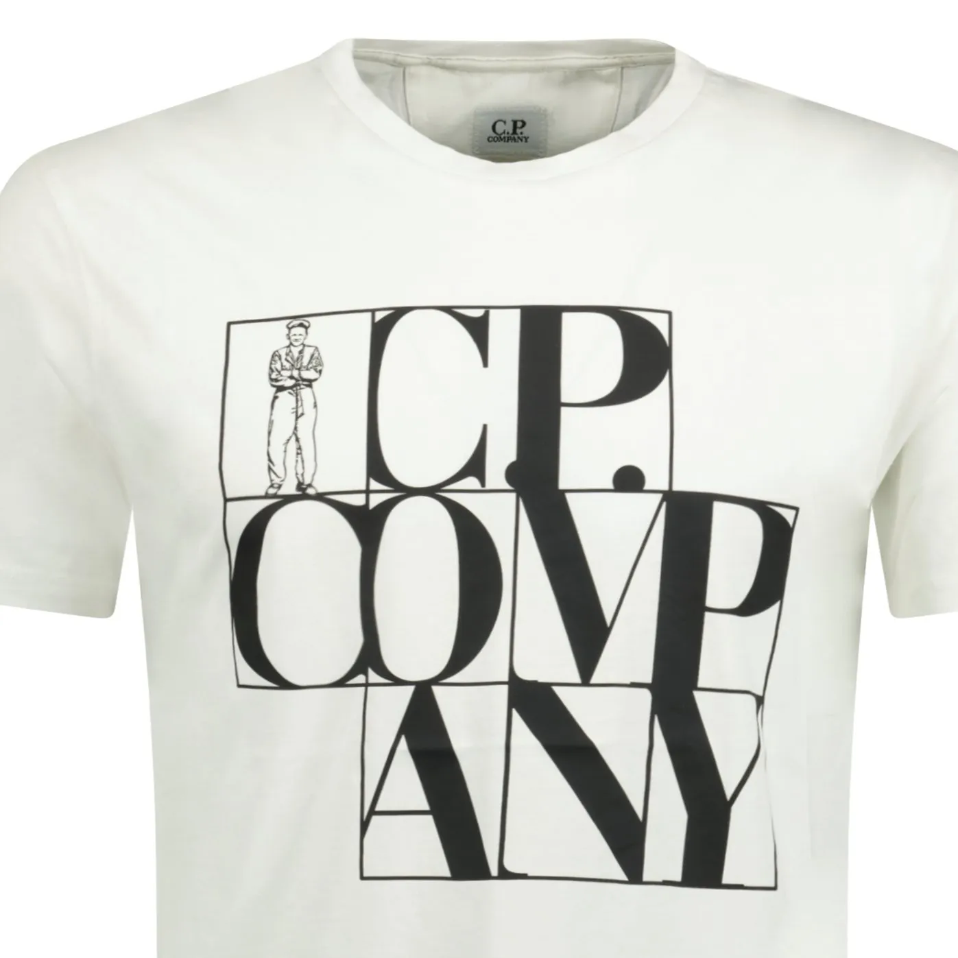 CP COMPANY Logo Print Sailor T-Shirt White