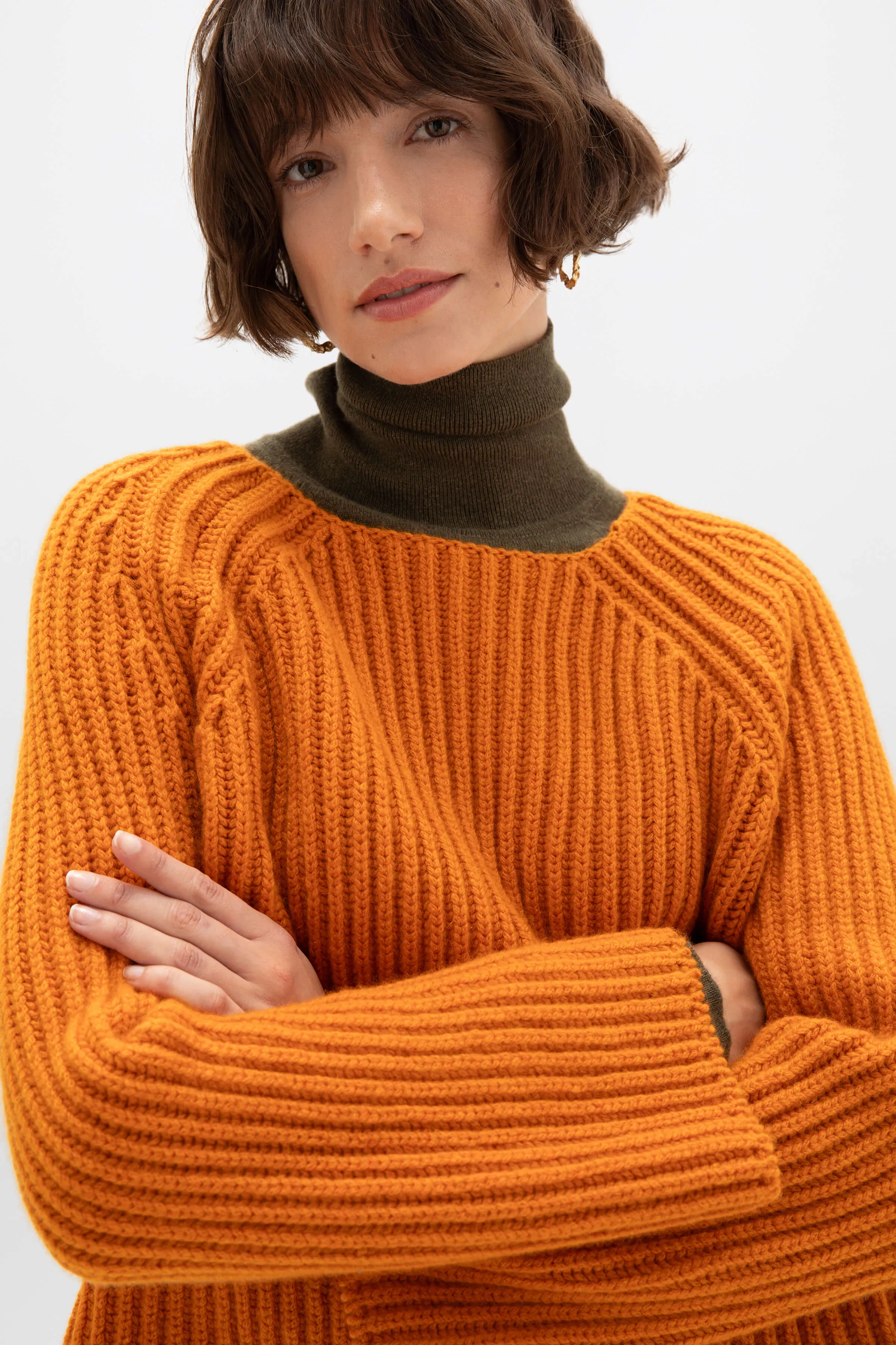 Cropped Ribbed Cashmere Jumper