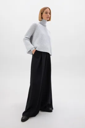 Cropped Ribbed Cashmere Jumper