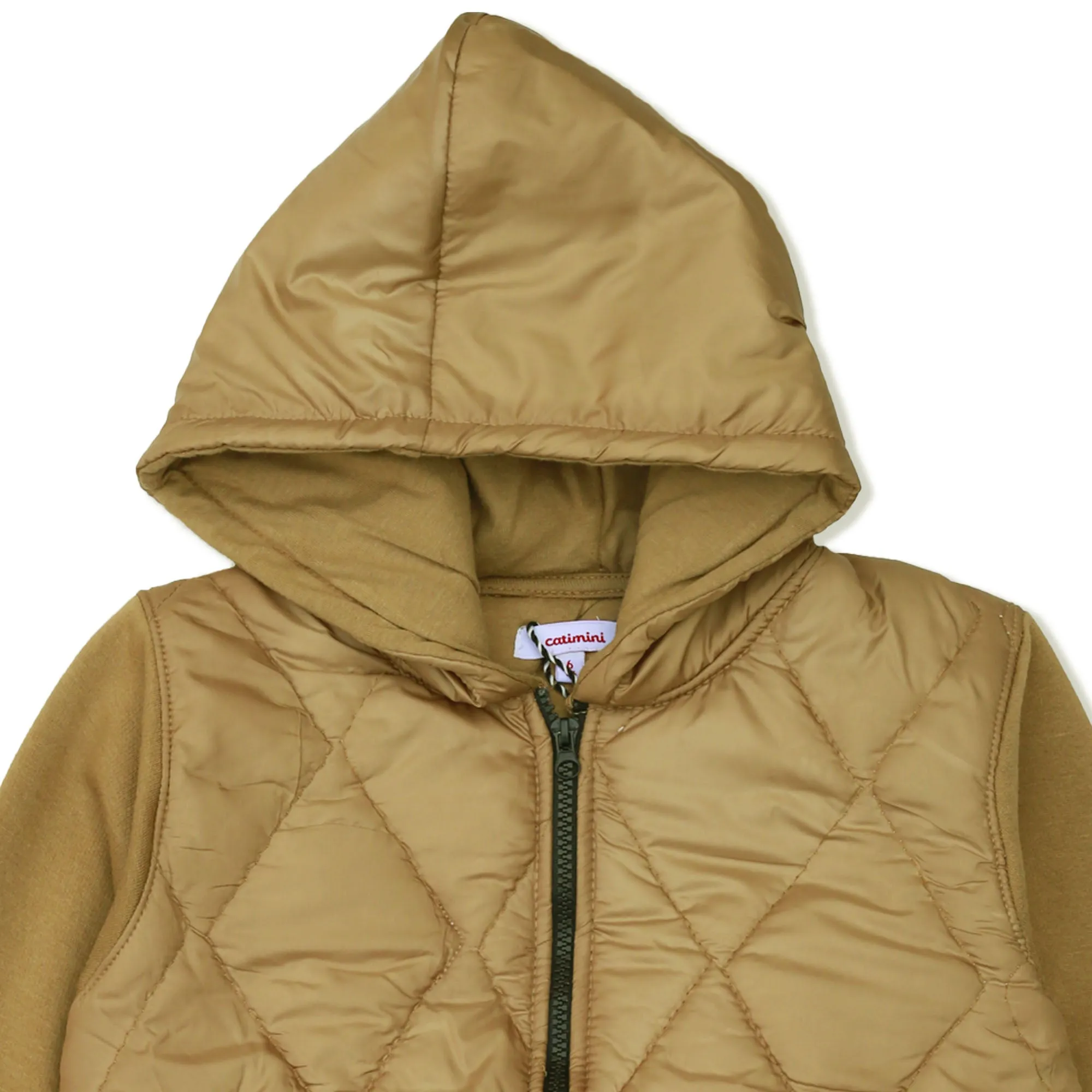 CT - Kids 'Brown' Hoodied Puffer Zip up Jacket CT644