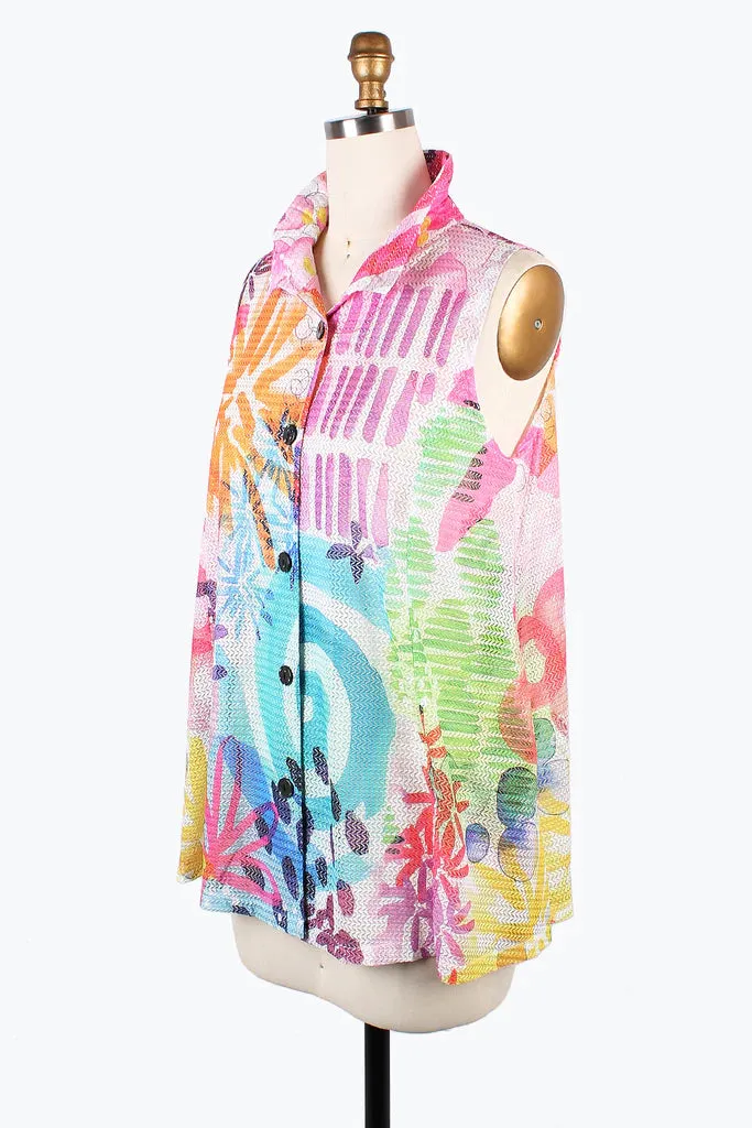 Damee Watercolor Flower Vest 3190-PNK