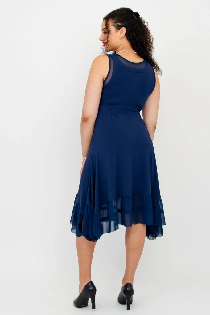 Danube Dress, Indigo, Bamboo