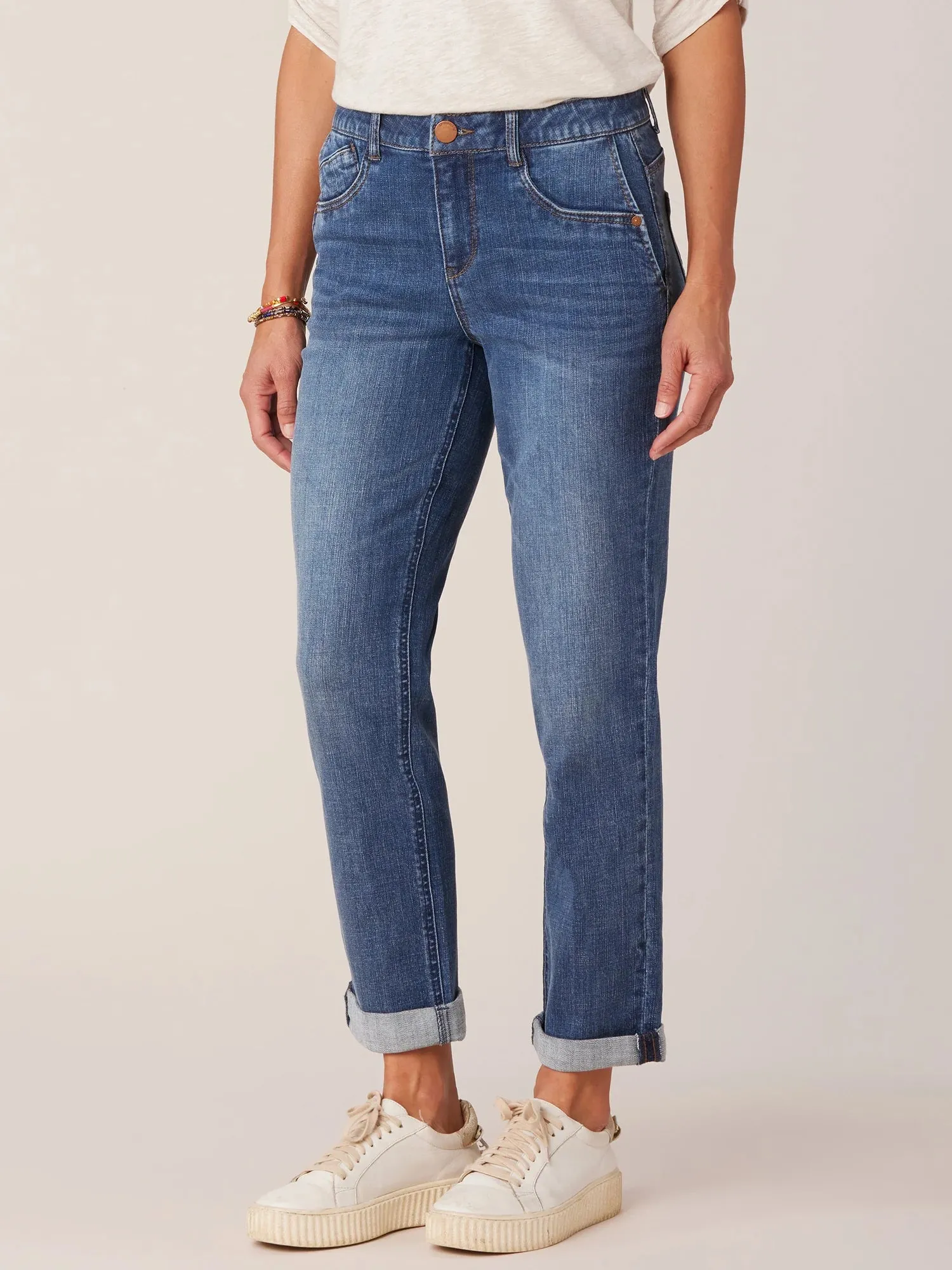 Democracy "Ab"solution Mid-Rise Girlfriend Jeans with Side Entry Pockets