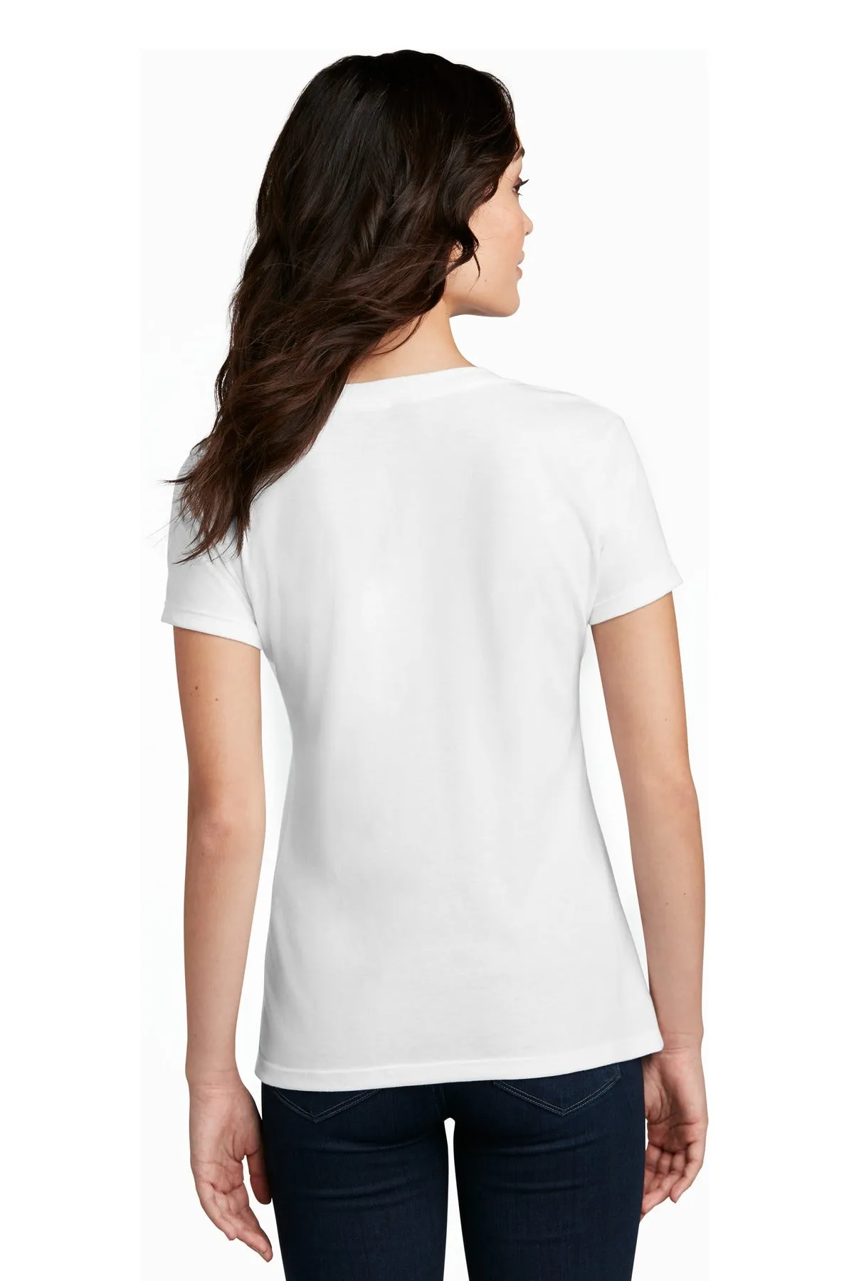 District Women's Perfect Blend CVC V-Neck Tee. DM1190L