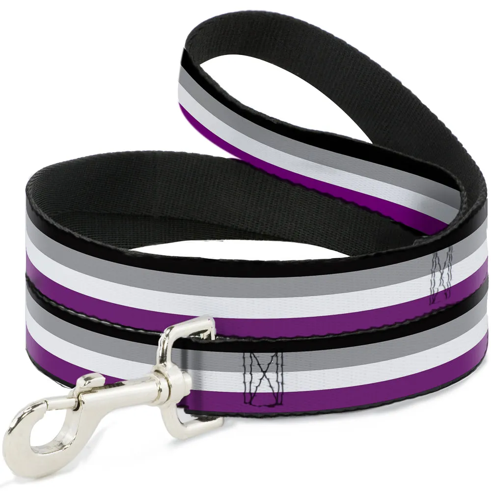 Dog Leash - Flag Asexual Black/Gray/White/Purple by Buckle-Down