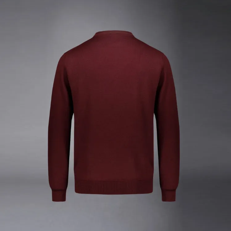 Doppelganger - Men 'Burgundy' Lambswool Blend Crew Neck Sweater D298