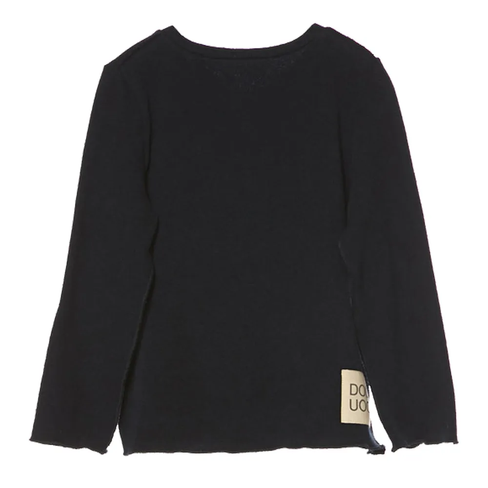 Douuod Black Knit Sweater