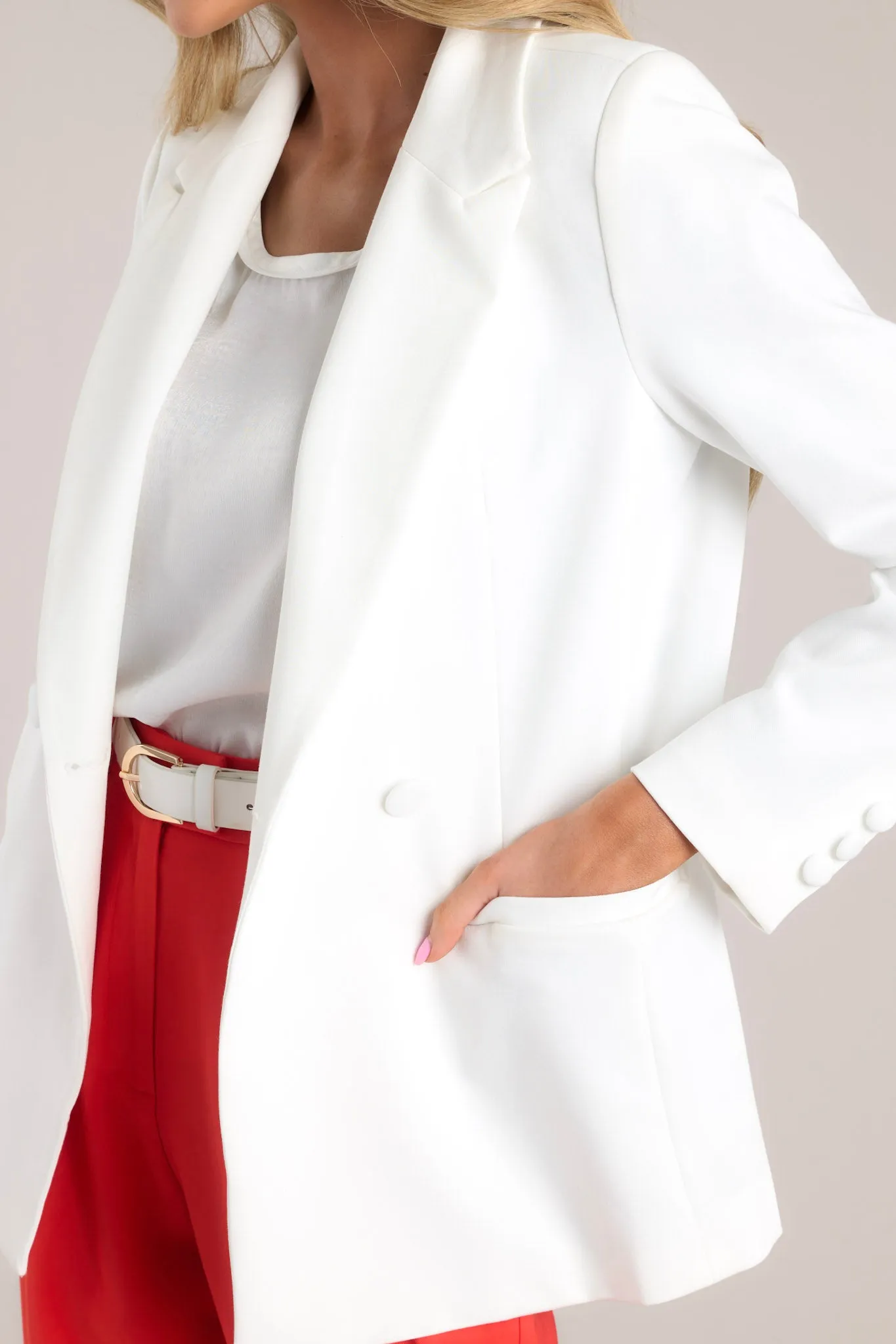 Down To Business White Blazer