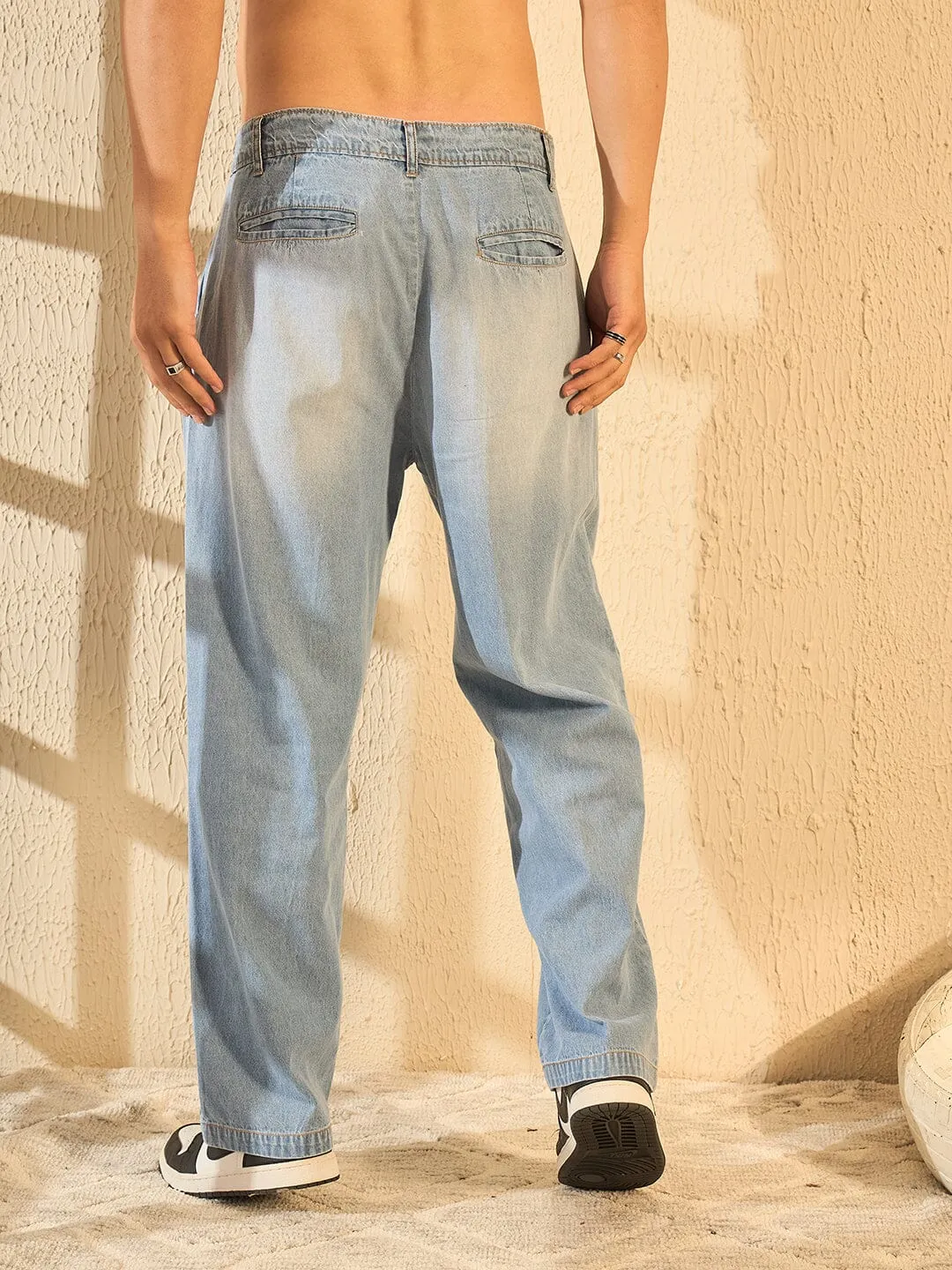 Dusty Washed Pleated Denim