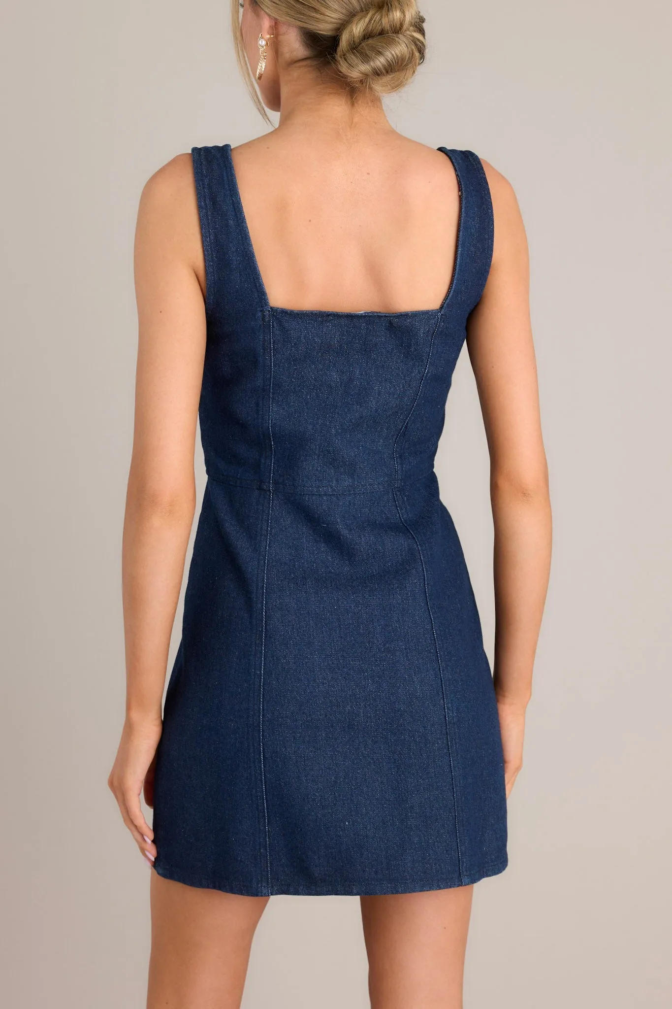 Escaping Shadows Dark Wash Denim Mini Dress