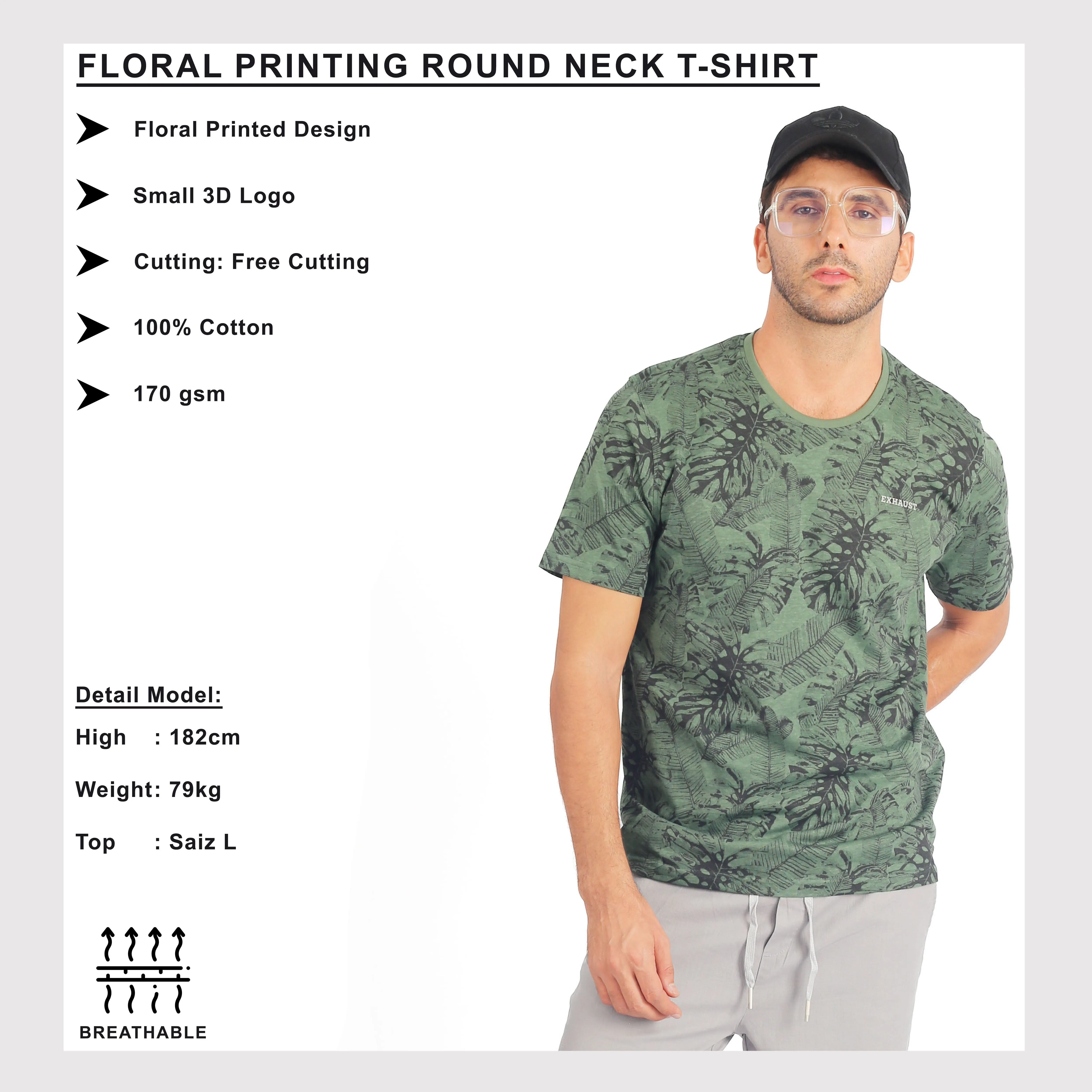 Free-Cut Round Neck Exhaust T-Shirt, Style 1672