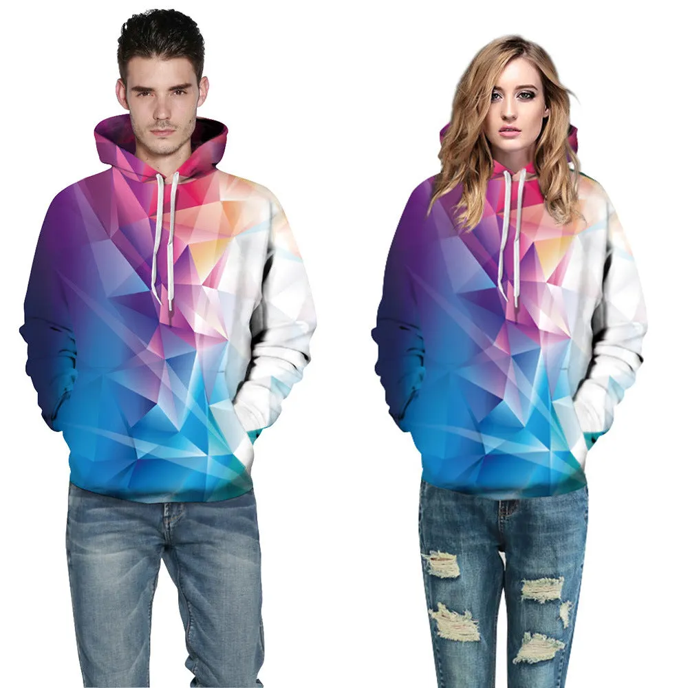 Fast Shipping Blue Violet Geometric Art Hoodie