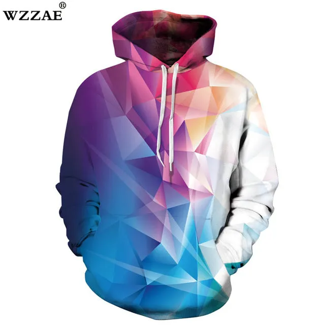 Fast Shipping Blue Violet Geometric Art Hoodie