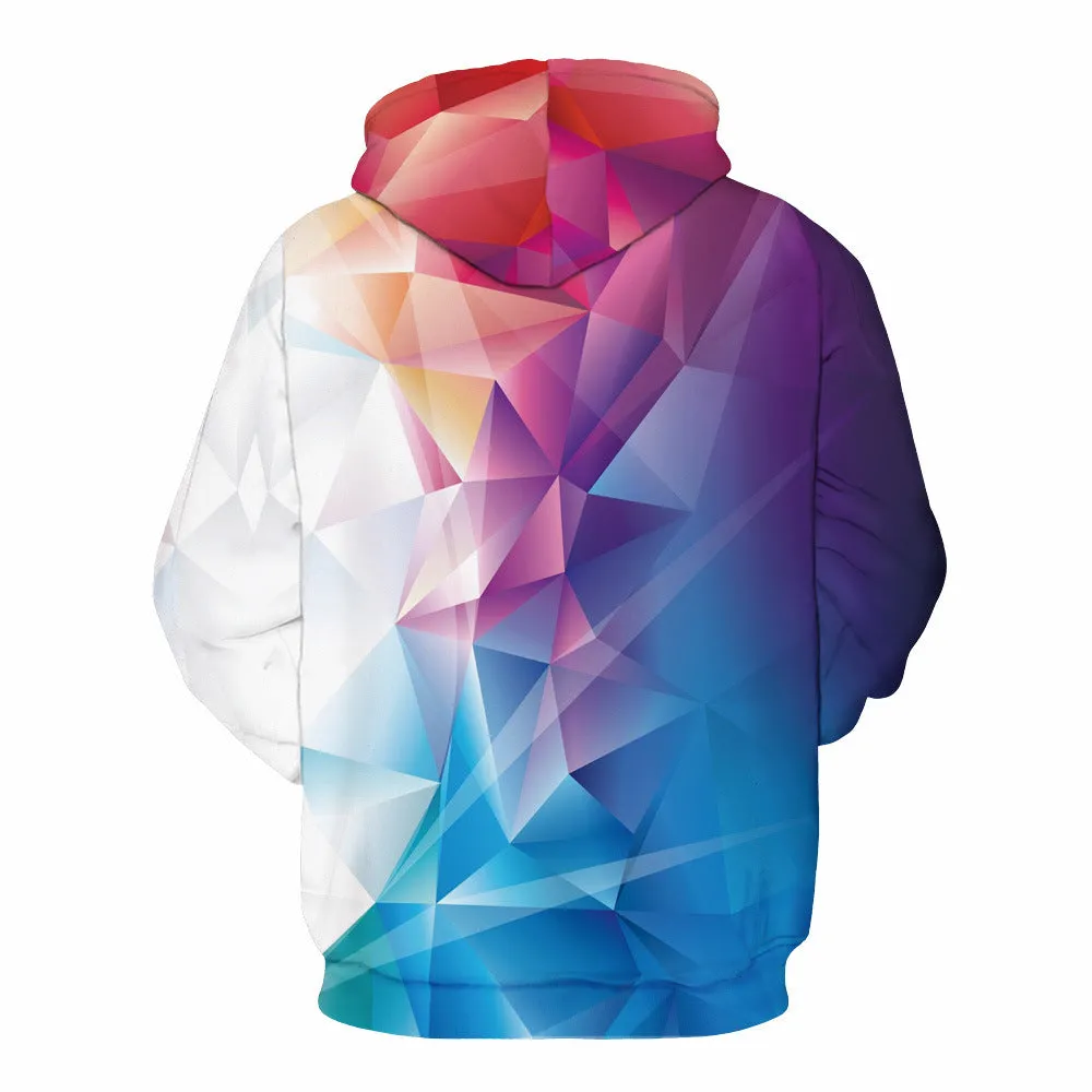 Fast Shipping Blue Violet Geometric Art Hoodie