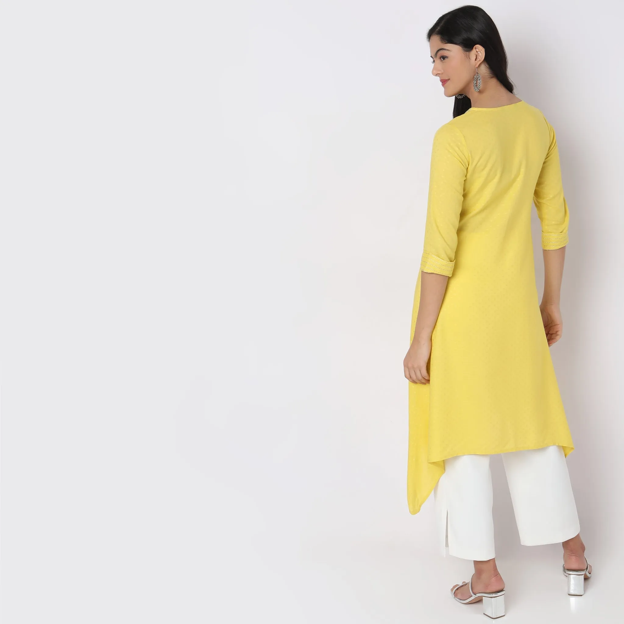 Flare Fit Embroidered Kurta