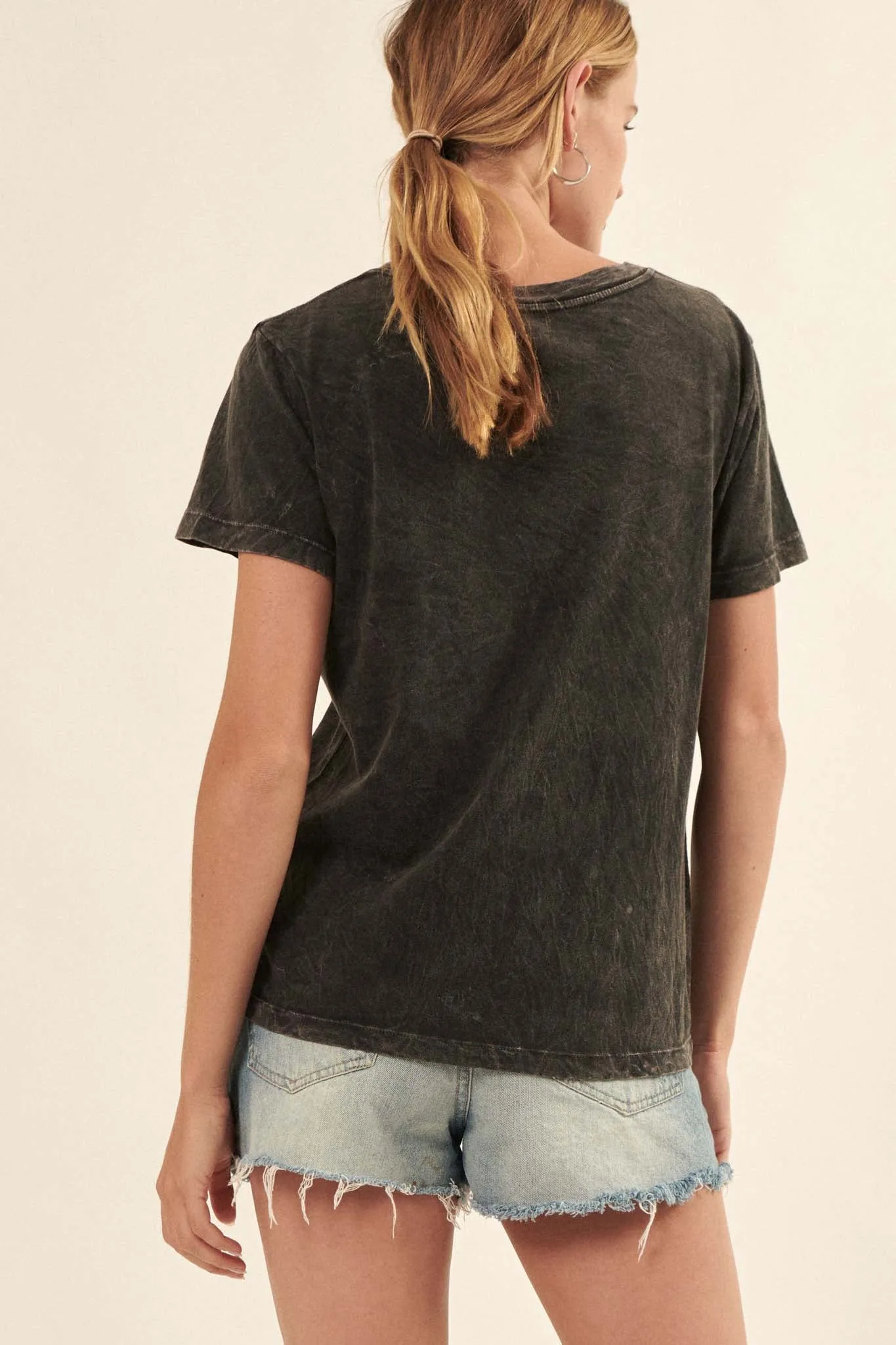 Forever Fave Vintage-Wash Cotton V-Neck Tee