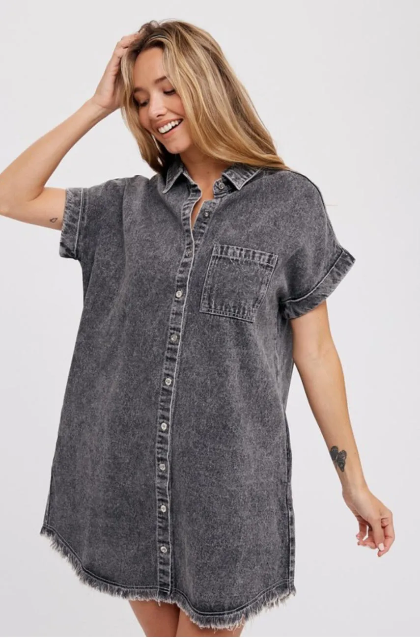 Frayed Denim Dress