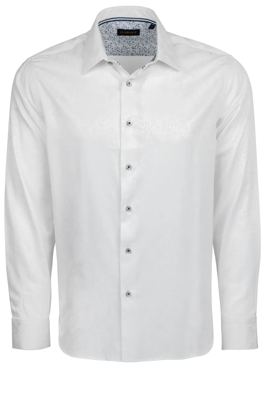 Garnet Button-Front Sport Shirt - White