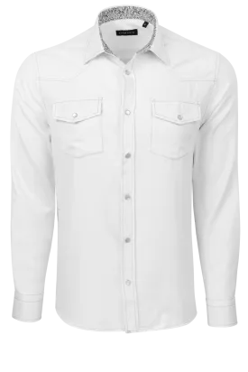 Garnet Snap Front Shirt - Solid White