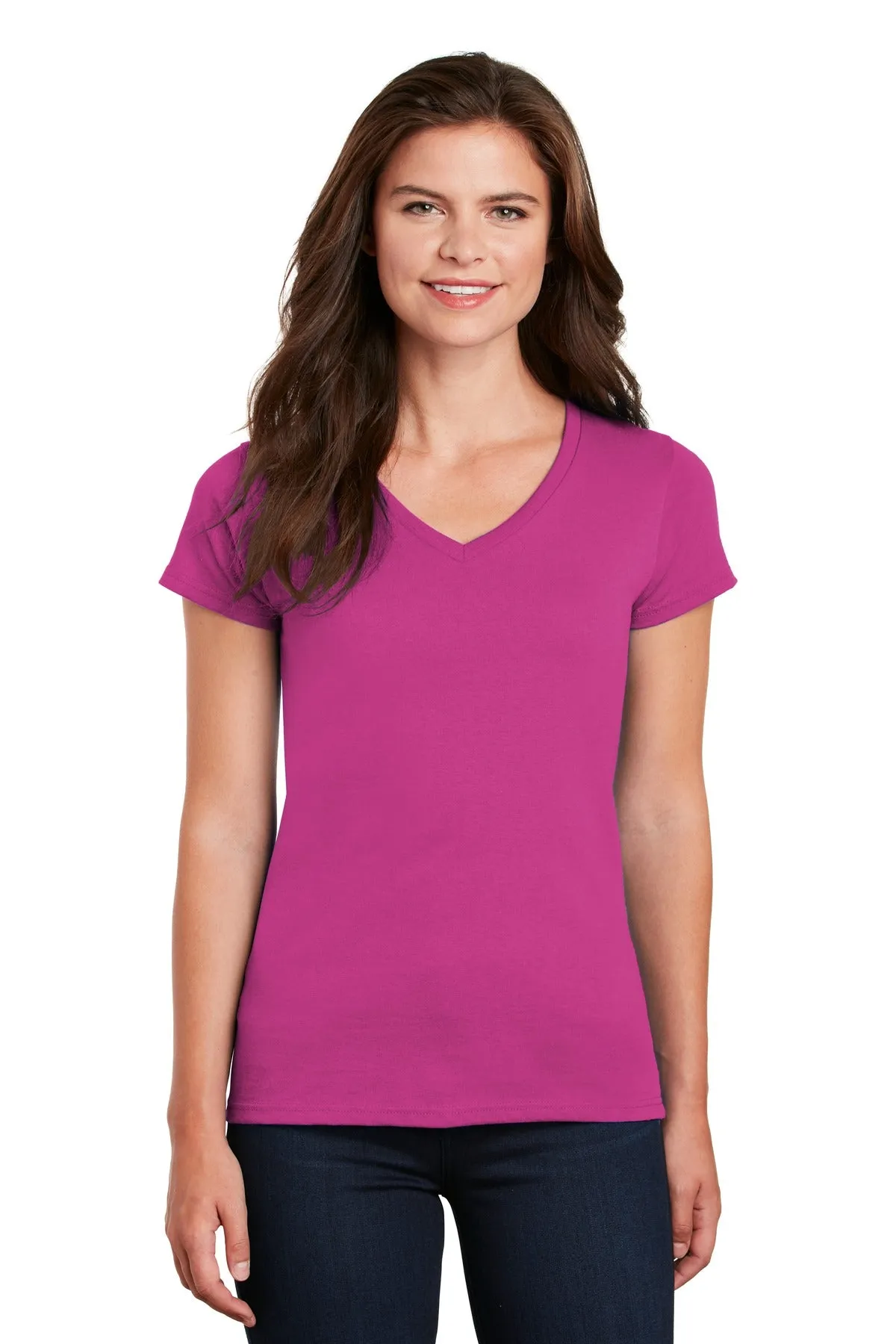 Gildan Ladies Heavy Cotton™ 100% Cotton V-Neck T-Shirt. 5V00L