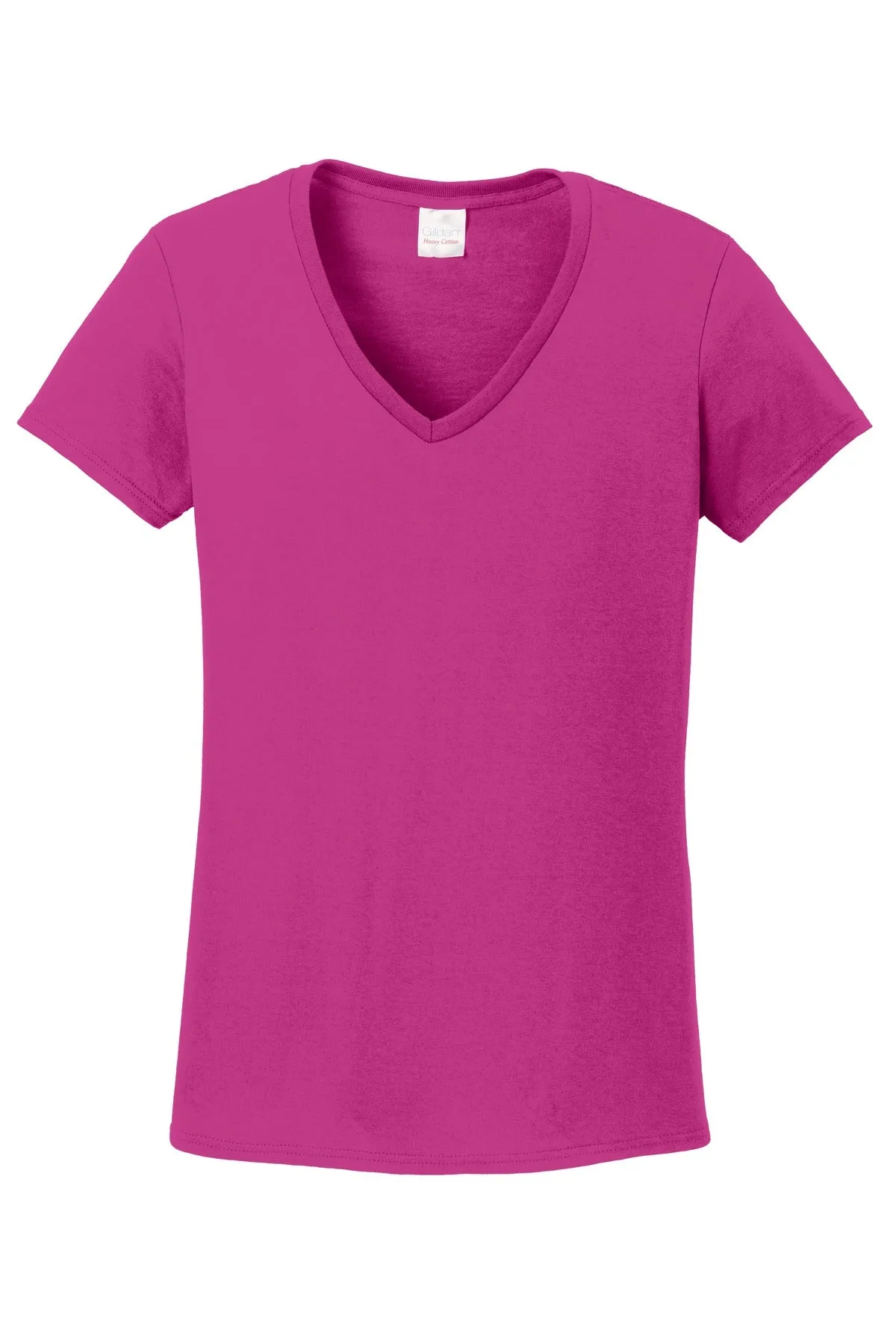 Gildan Ladies Heavy Cotton™ 100% Cotton V-Neck T-Shirt. 5V00L