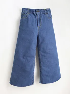 Girls Wide Leg Blue Jeans for Glamorous Days