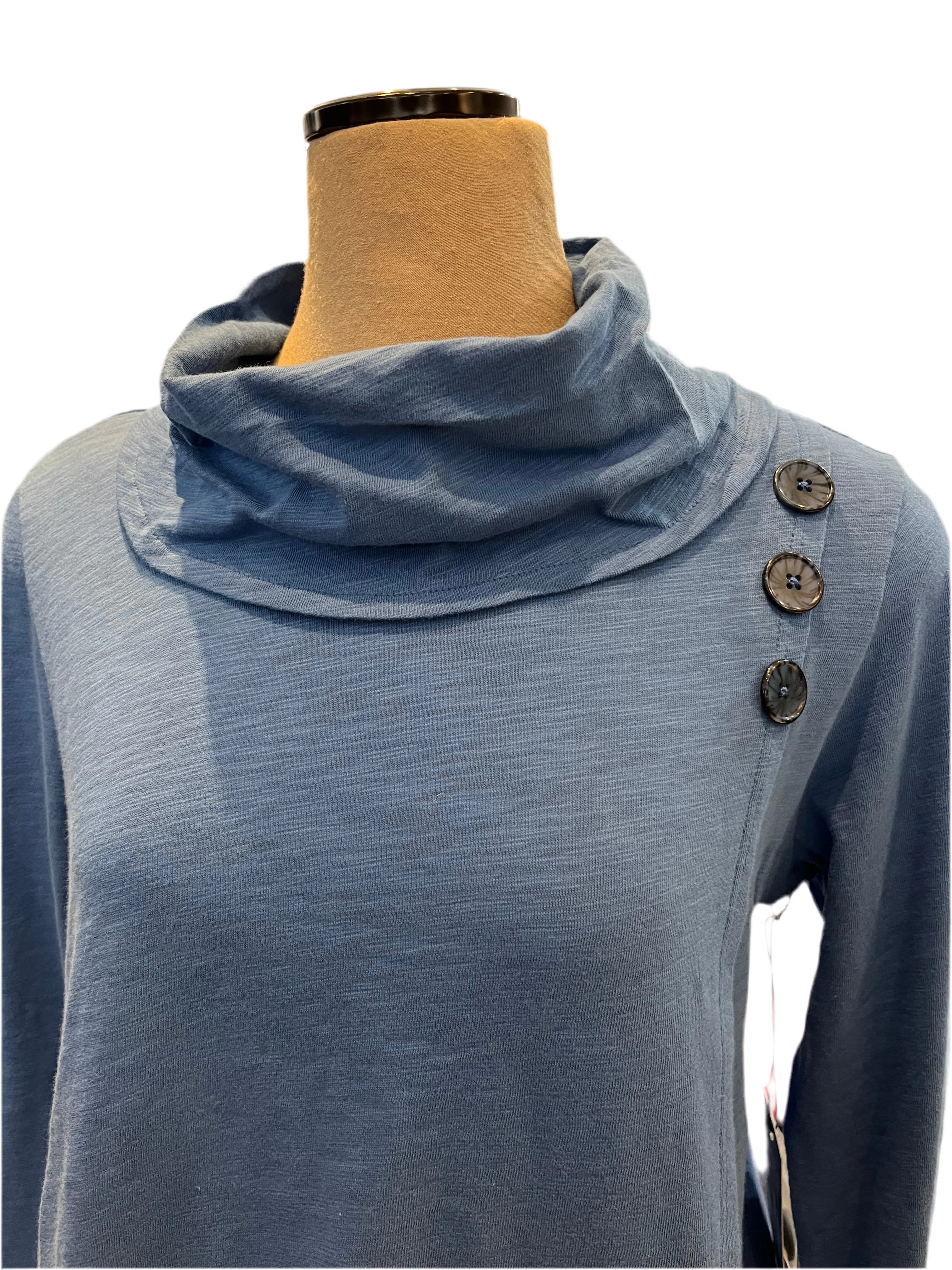 Habitat, 27518 Wrap Cowl Top, Cobalt