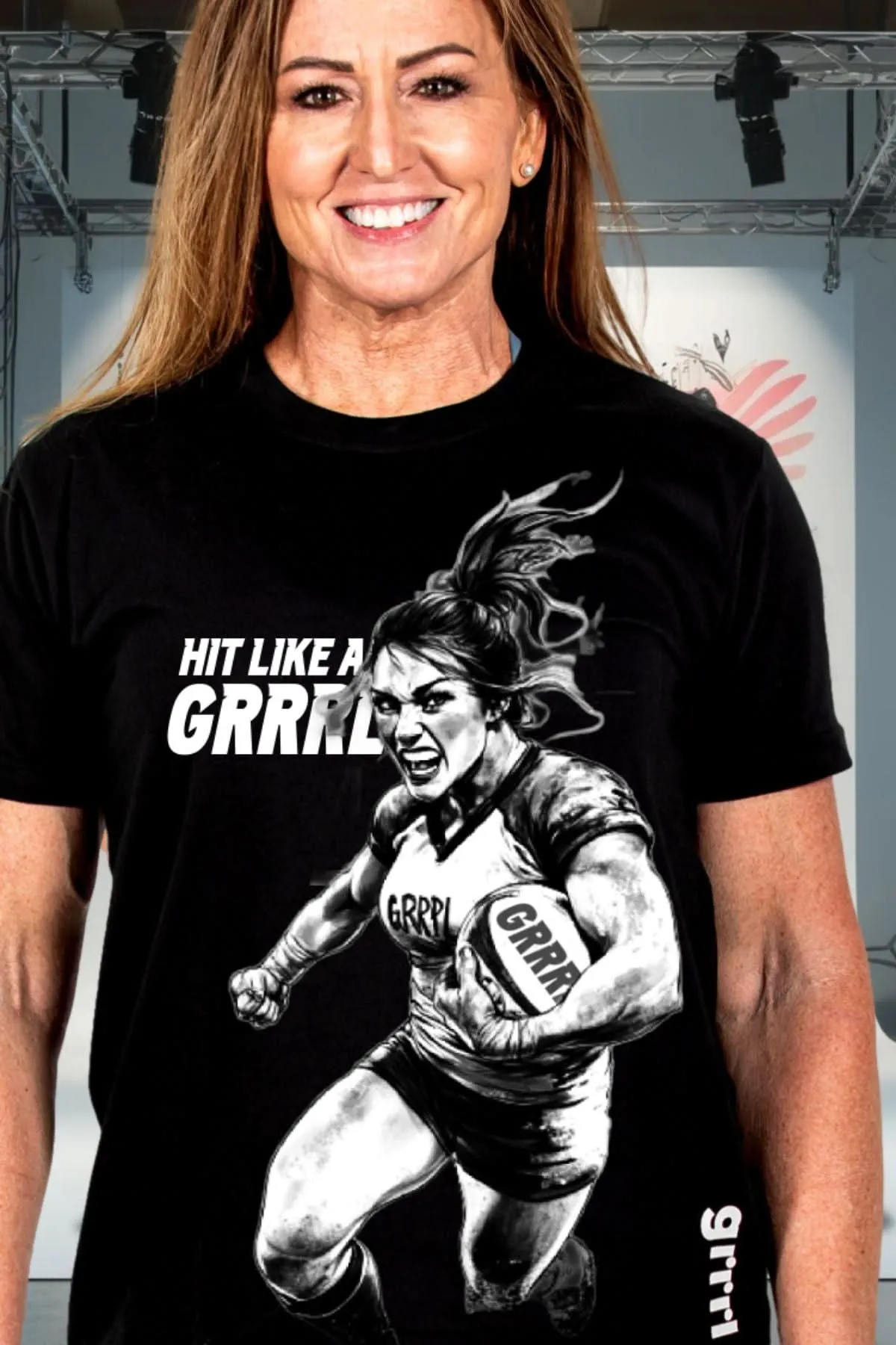 Hit Like A GRRRL Black Performance Tee